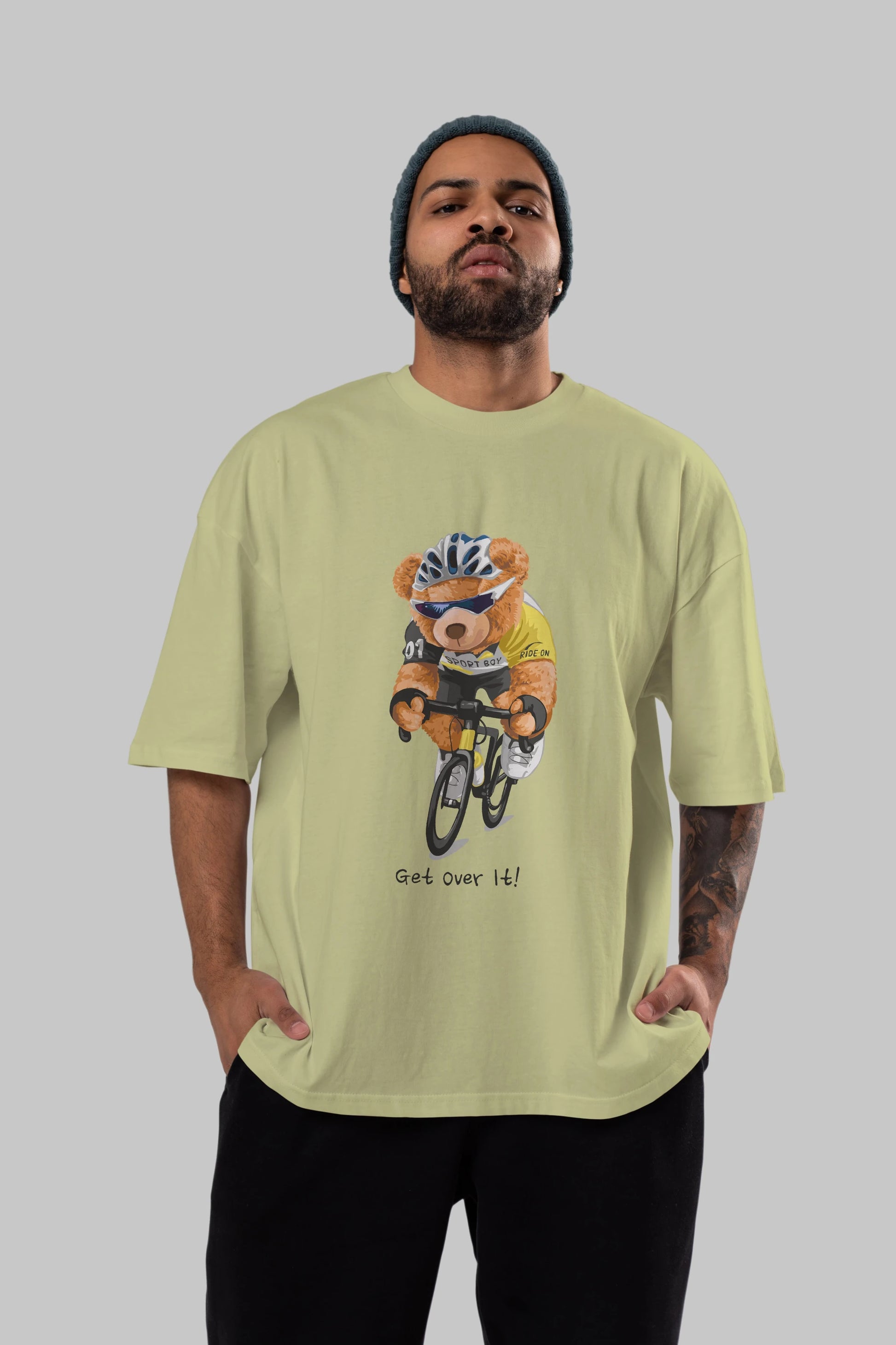 Teddy Bear Sport Boy Ön Baskılı Oversize t-shirt Erkek Kadın Unisex %100 Pamuk