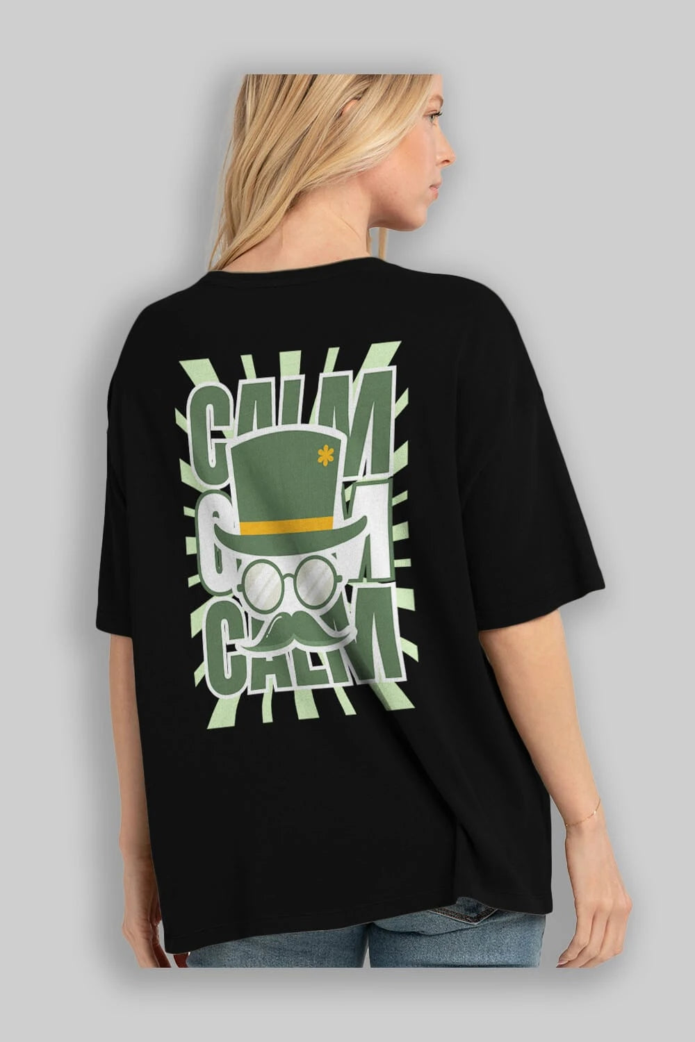 Calm Yazılı Arka Baskılı Oversize t-shirt Erkek Kadın Unisex