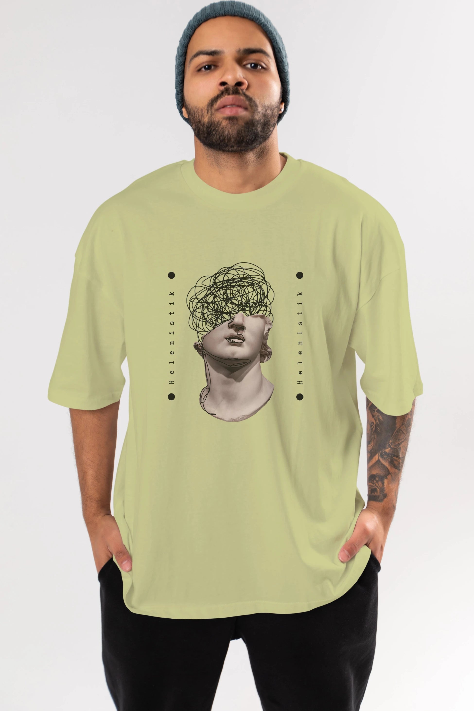 Heykel 2 Ön Baskılı Oversize t-shirt Erkek Kadın Unisex