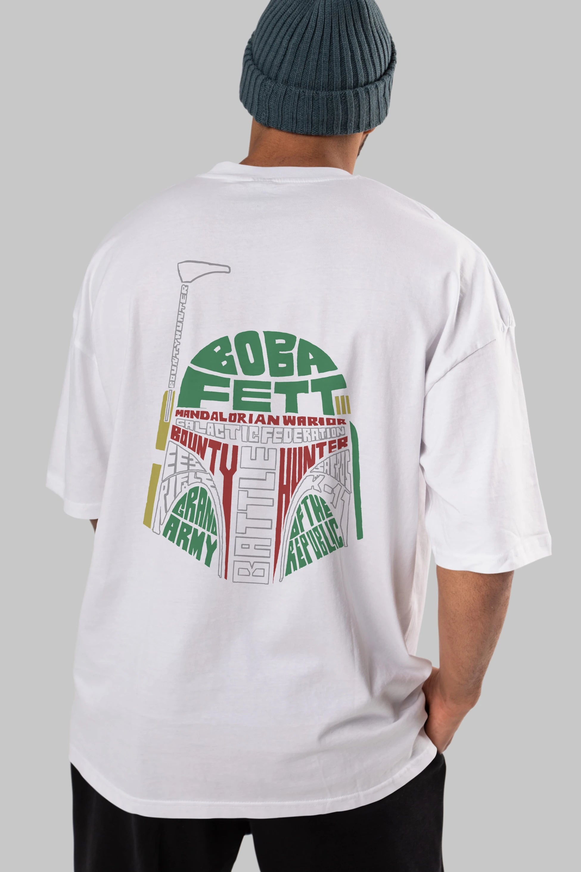 Boba Fett (2) Arka Baskılı Oversize t-shirt %100 pamuk Erkek Kadın Unisex