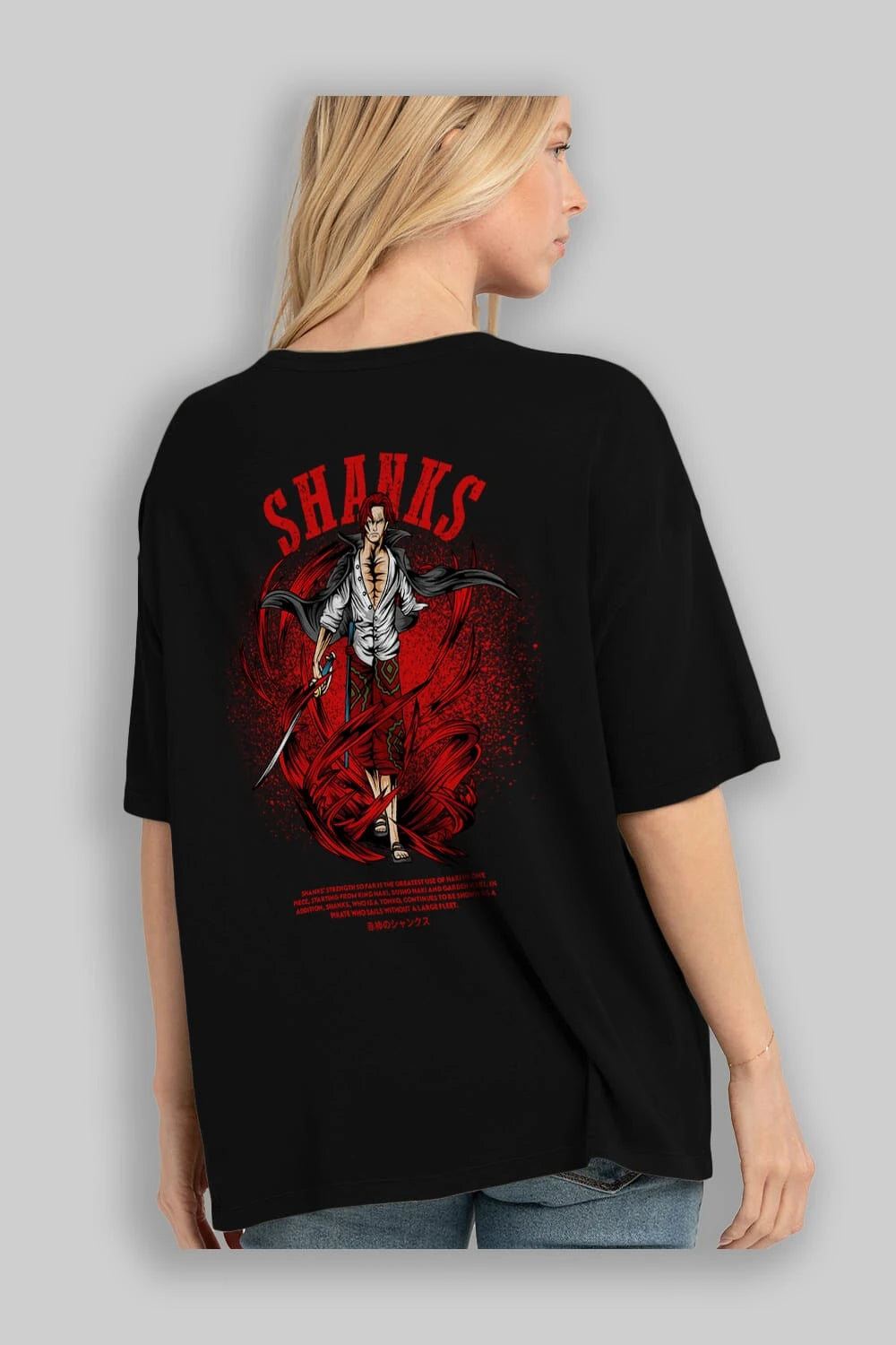 Shanks Anime Arka Baskılı Oversize t-shirt Erkek Kadın Unisex