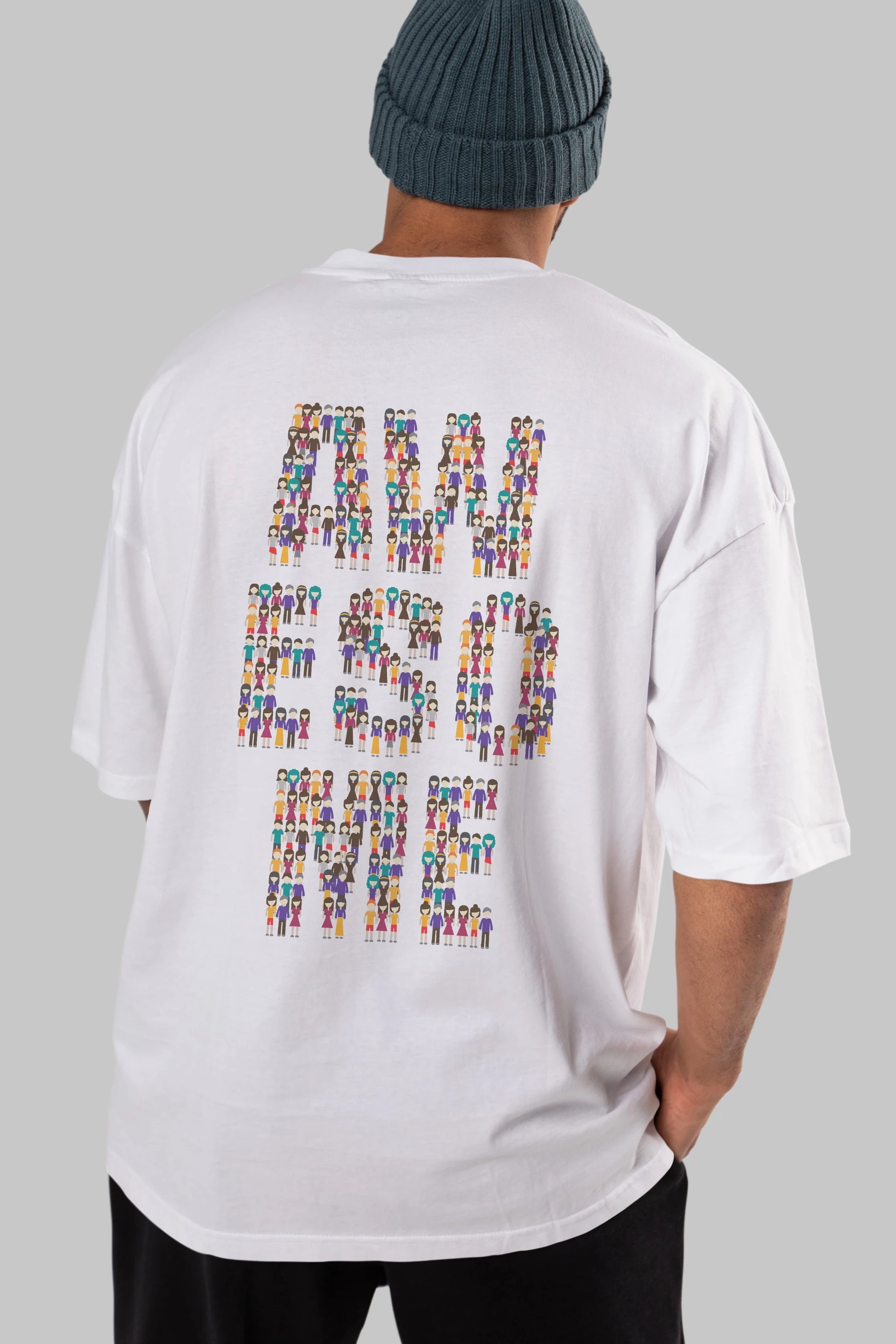 Awesome Arka Baskılı Oversize t-shirt %100 pamuk Erkek Kadın Unisex