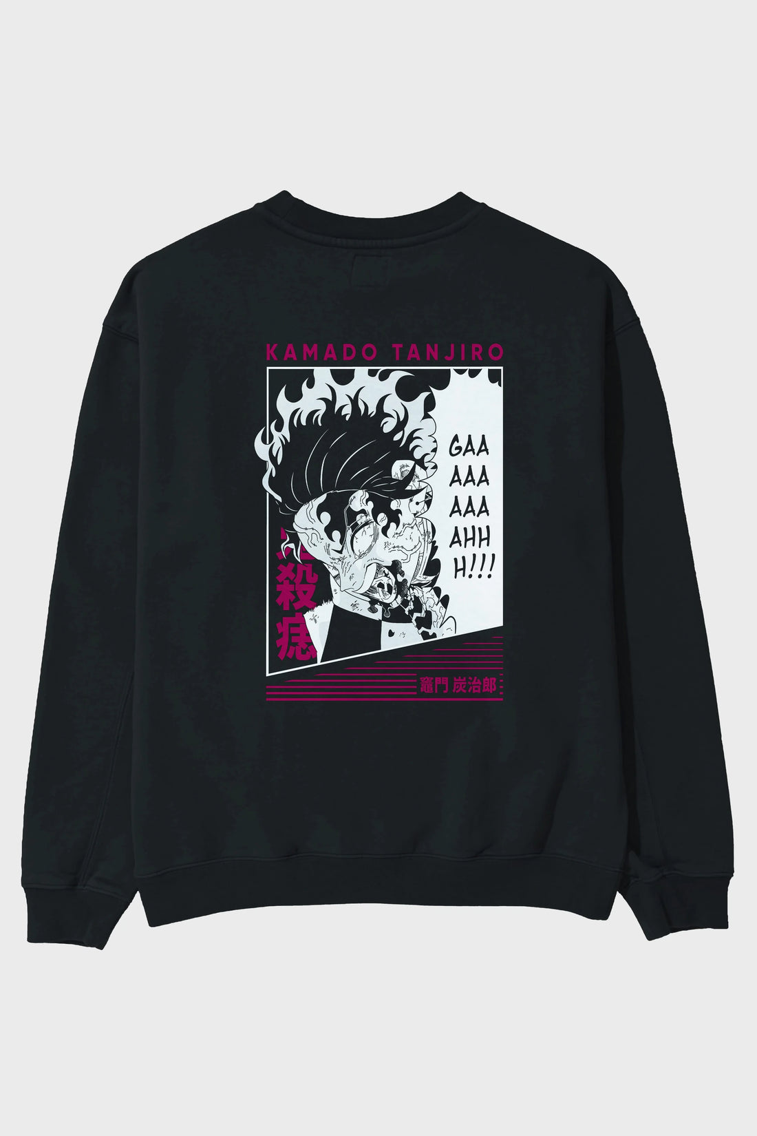 TANJIRO KAMADO 3 Anime Arka Baskılı Oversize Sweatshirt Erkek Kadın Unisex