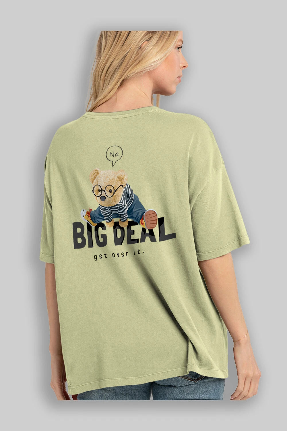 Teddy Bear Big Deal Arka Baskılı Oversize t-shirt Erkek Kadın Unisex %100 Pamuk