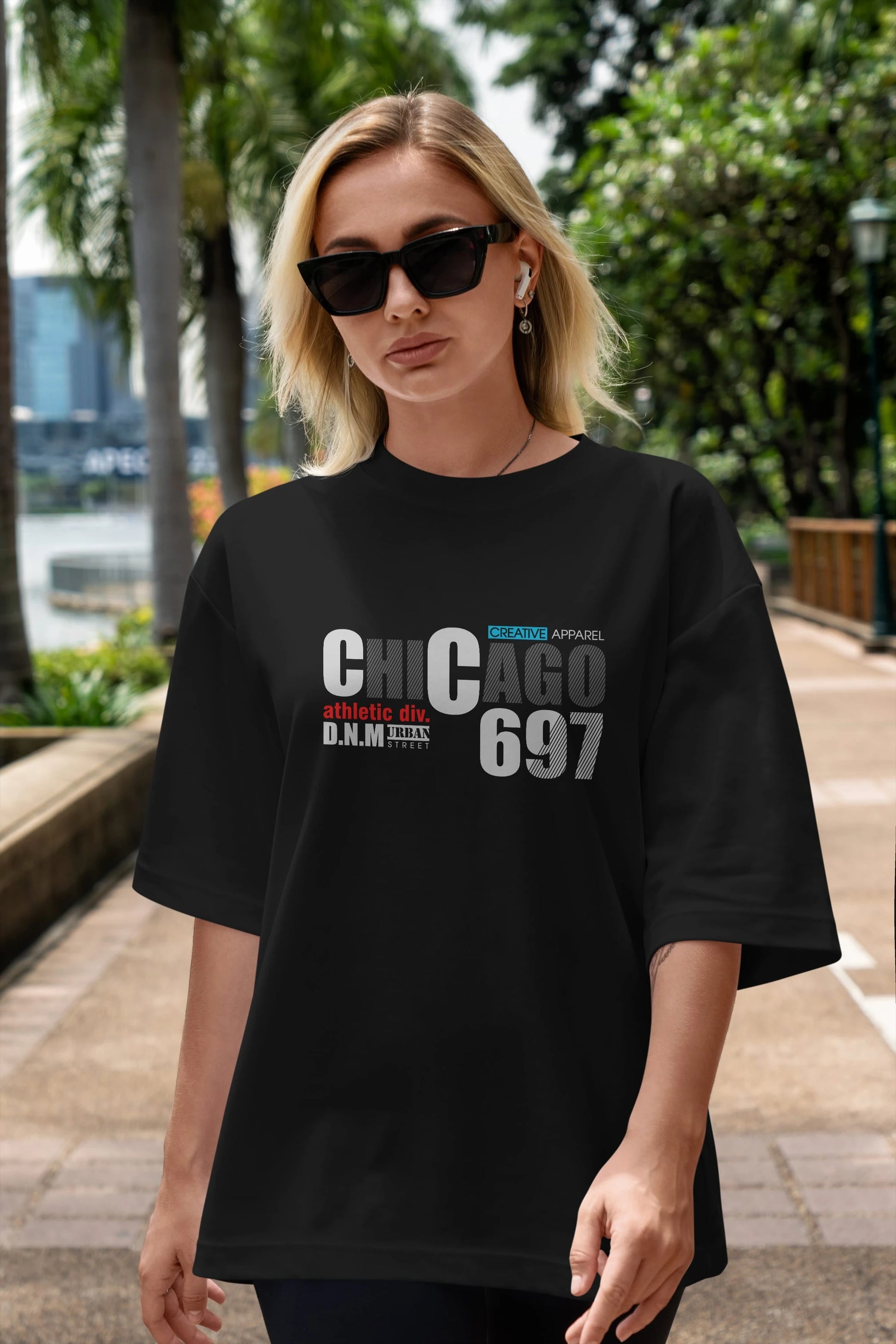 Chicago 697 Ön Baskılı Oversize t-shirt Erkek Kadın Unisex