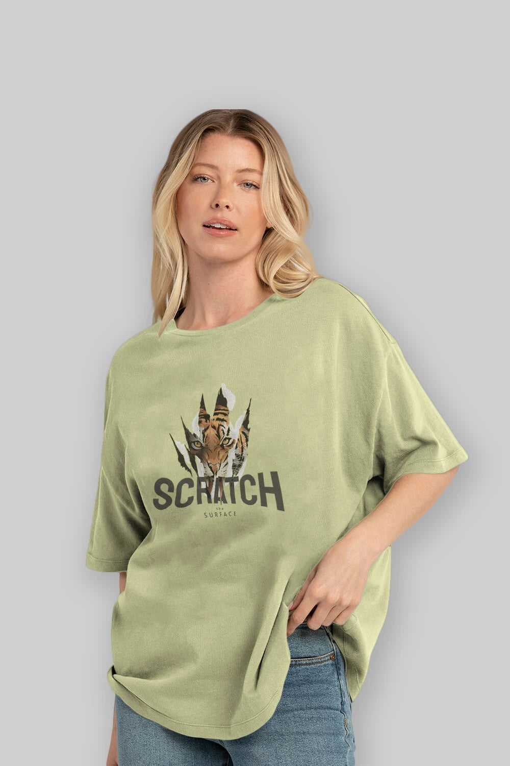 Teddy Bear Scratch Ön Baskılı Oversize t-shirt Erkek Kadın Unisex %100 Pamuk