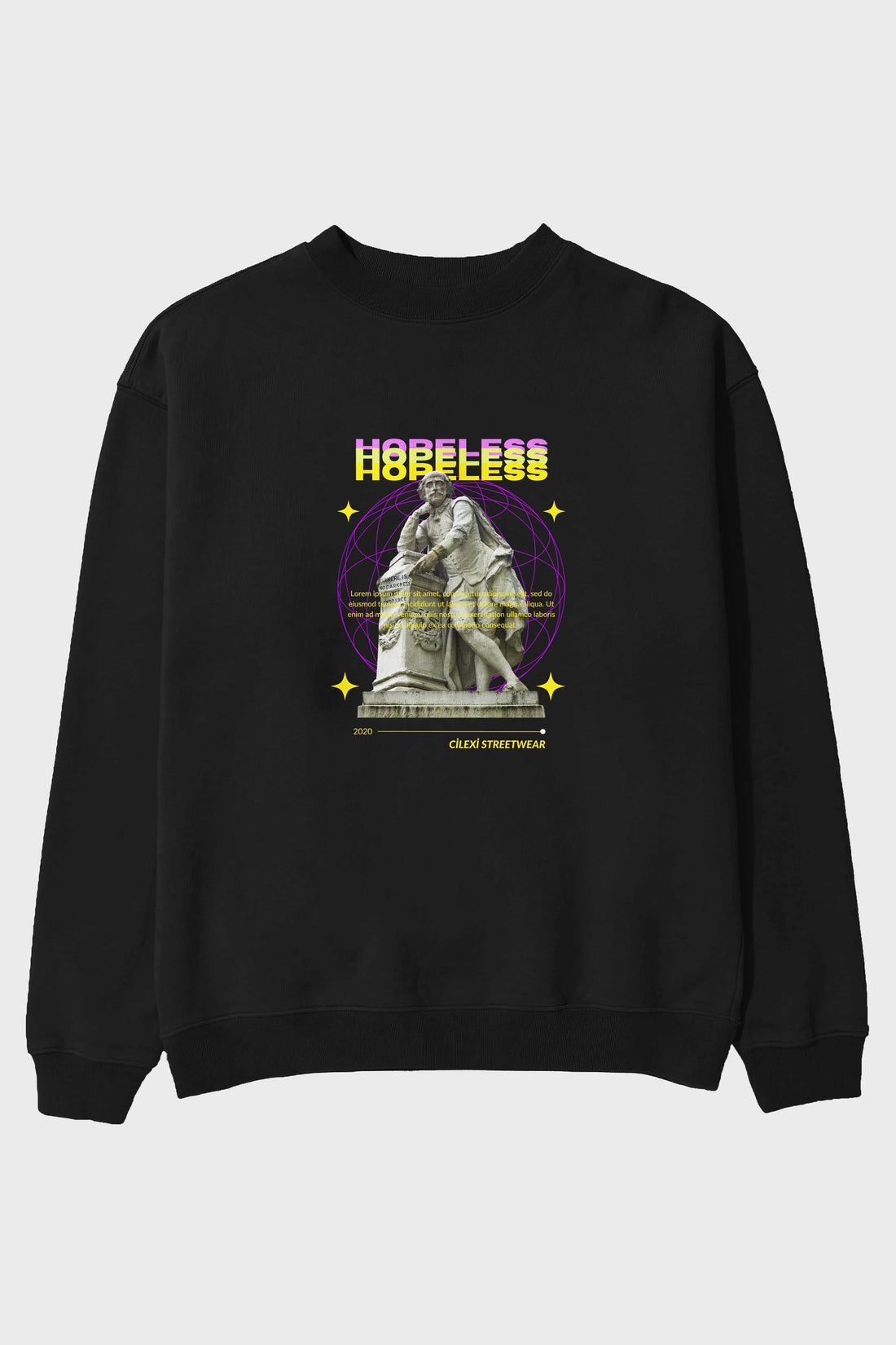 Hopeless Ön Baskılı Oversize Sweatshirt Erkek Kadın Unisex