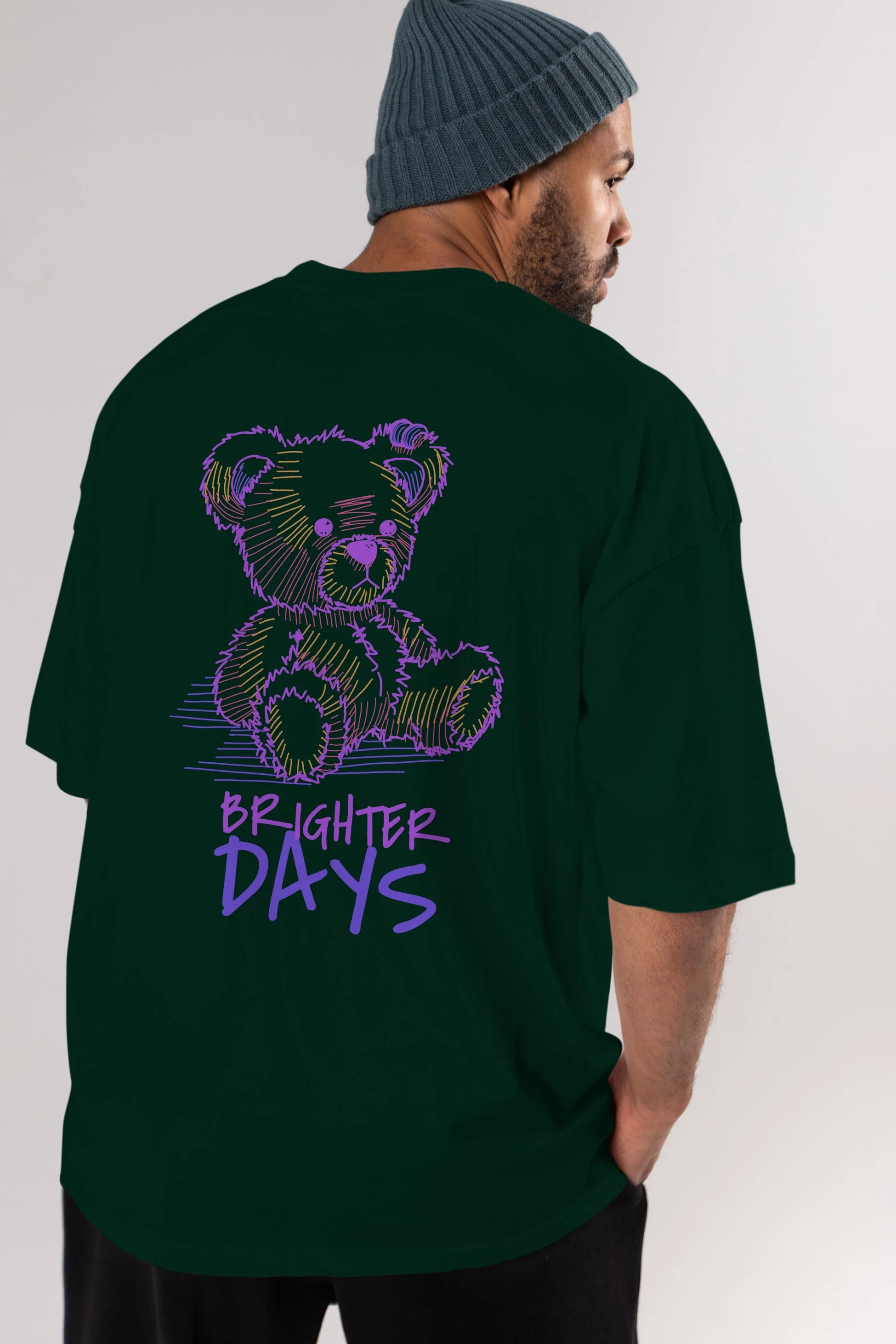 Brighter Days Arka Baskılı Oversize t-shirt Erkek Kadın Unisex