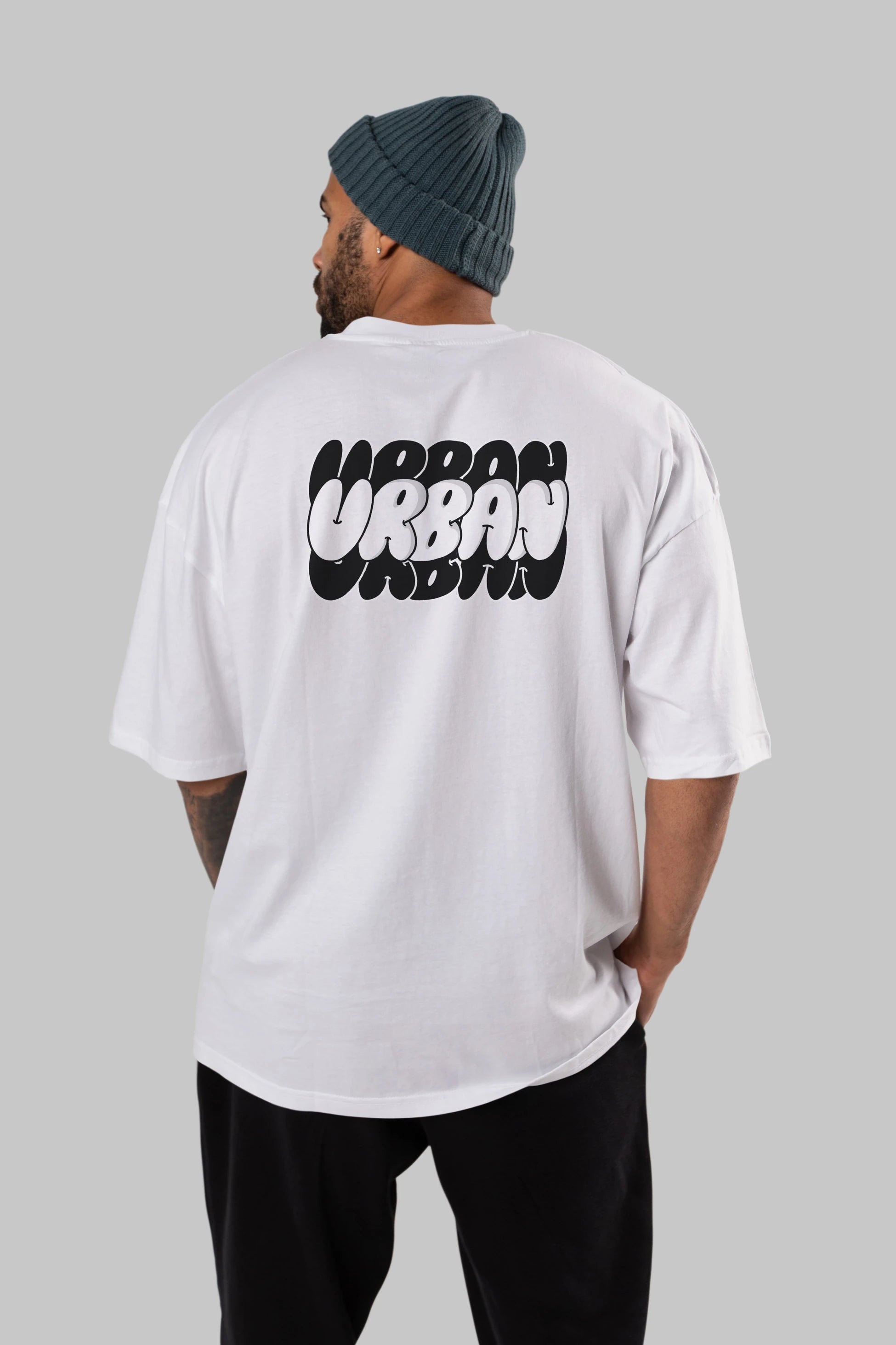 Urban Yazılı Arka Baskılı Oversize t-shirt Erkek Kadın Unisex