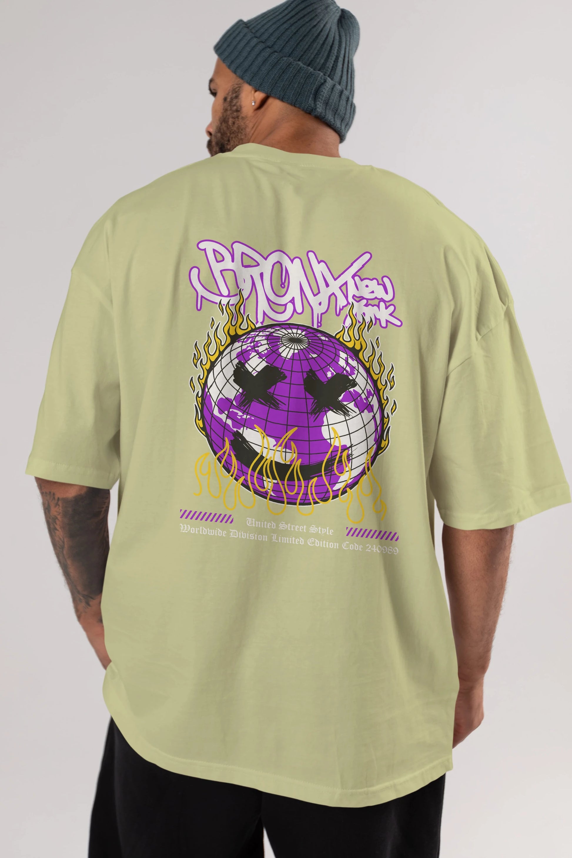 Bronx New York Arka Baskılı Oversize t-shirt Erkek Kadın Unisex