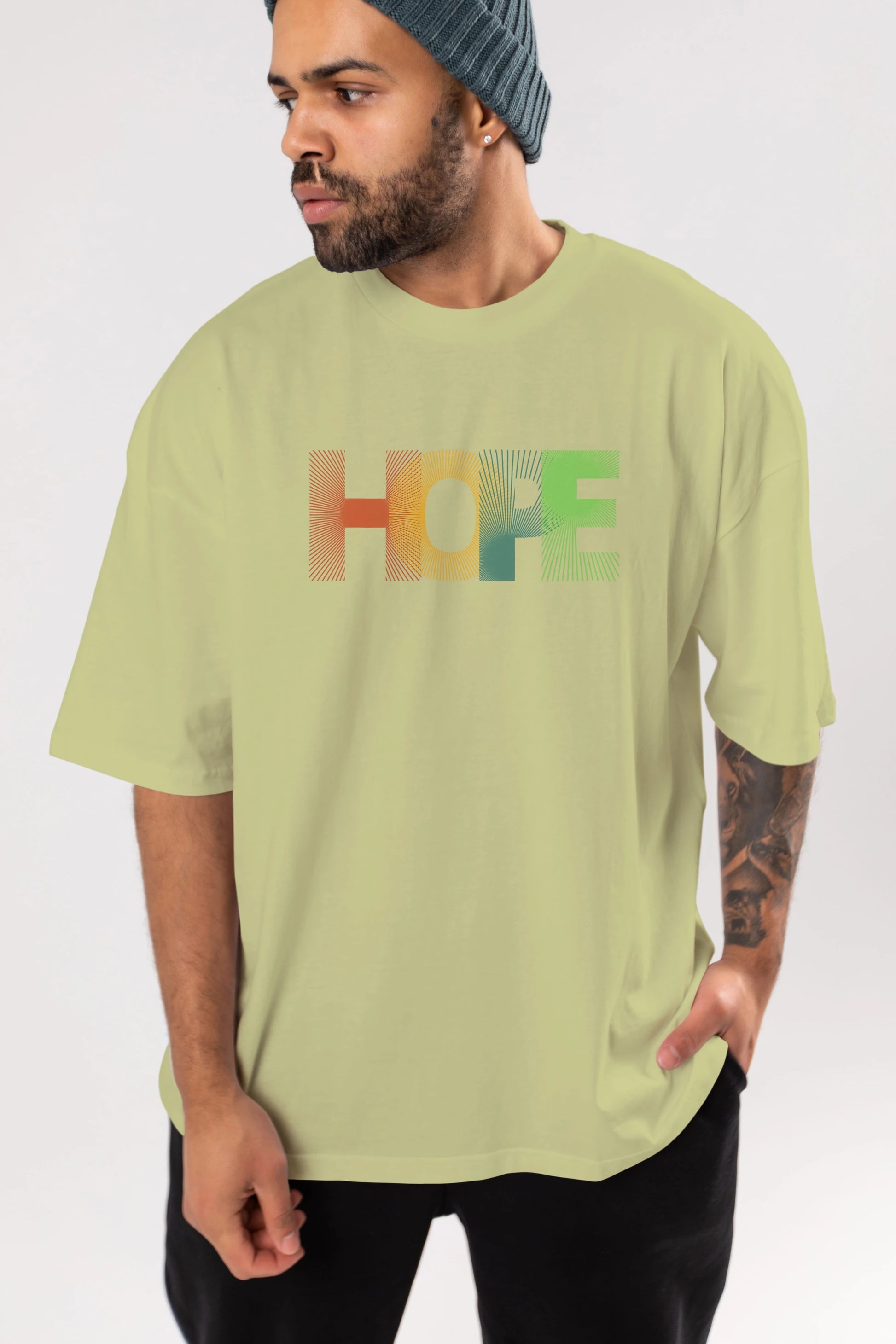 Hope Ön Baskılı Oversize t-shirt Erkek Kadın Unisex