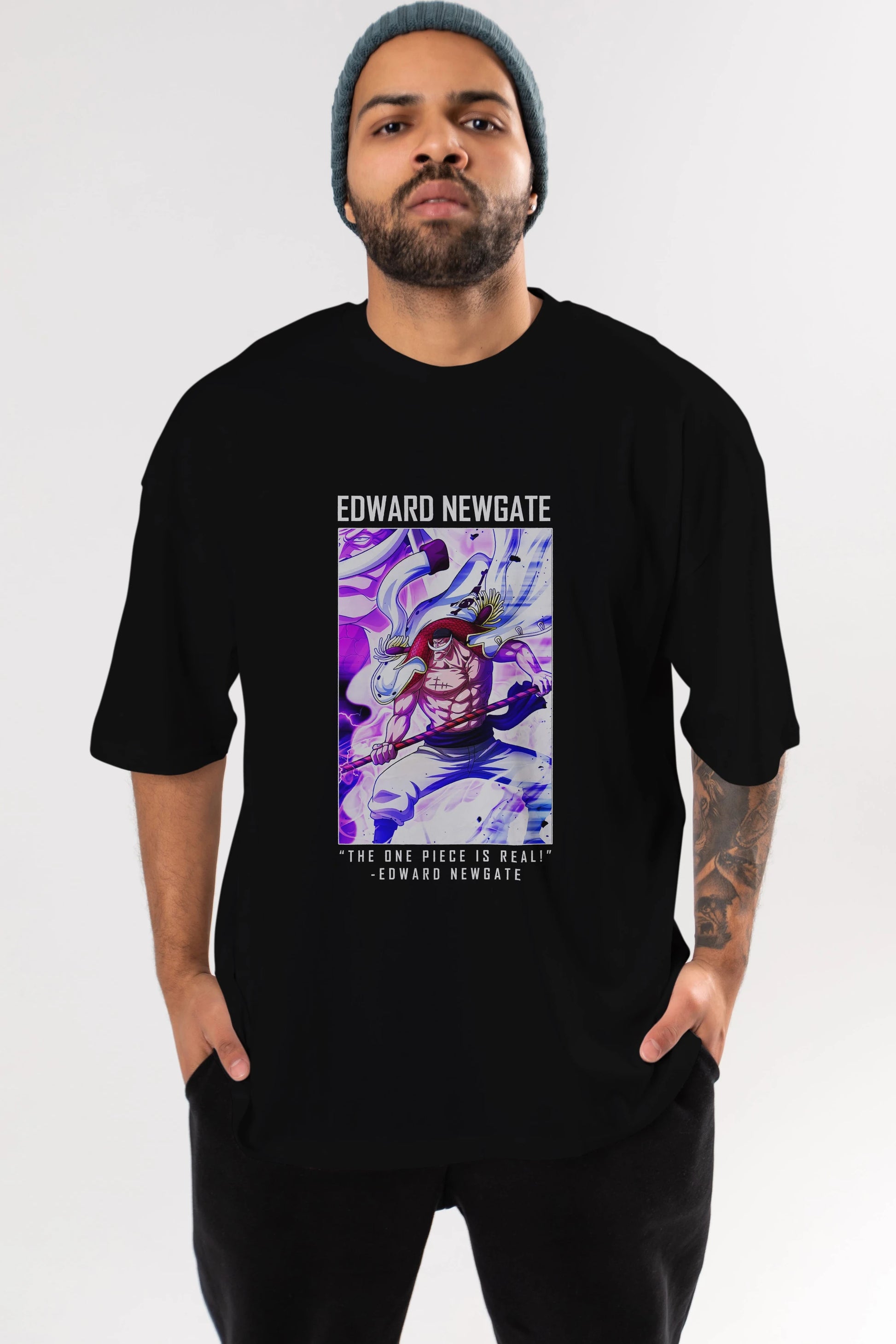 Edward Newgate Anime Ön Baskılı Oversize t-shirt Erkek Kadın Unisex
