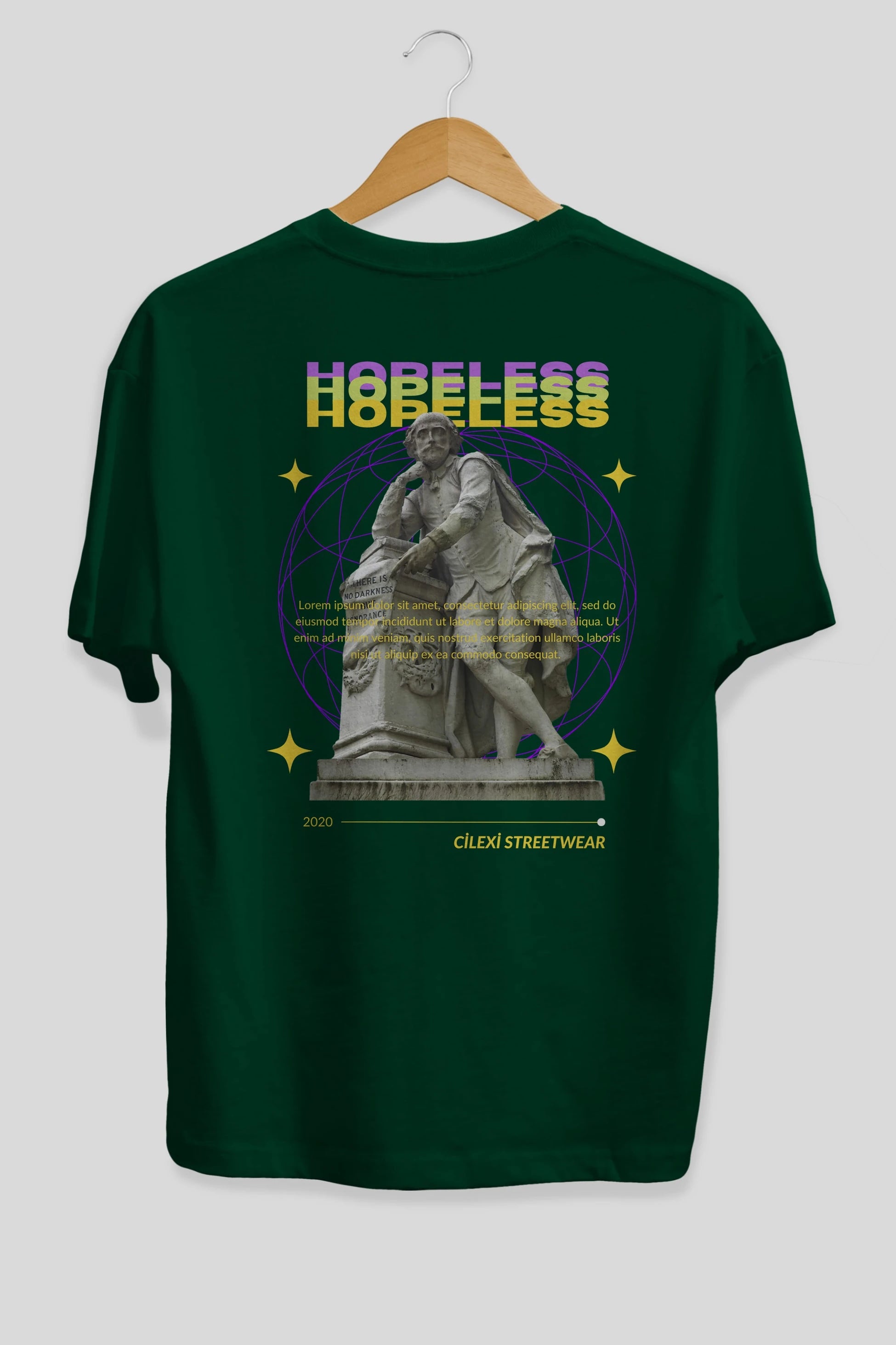 Hopeless Arka Baskılı Oversize t-shirt Erkek Kadın Unisex