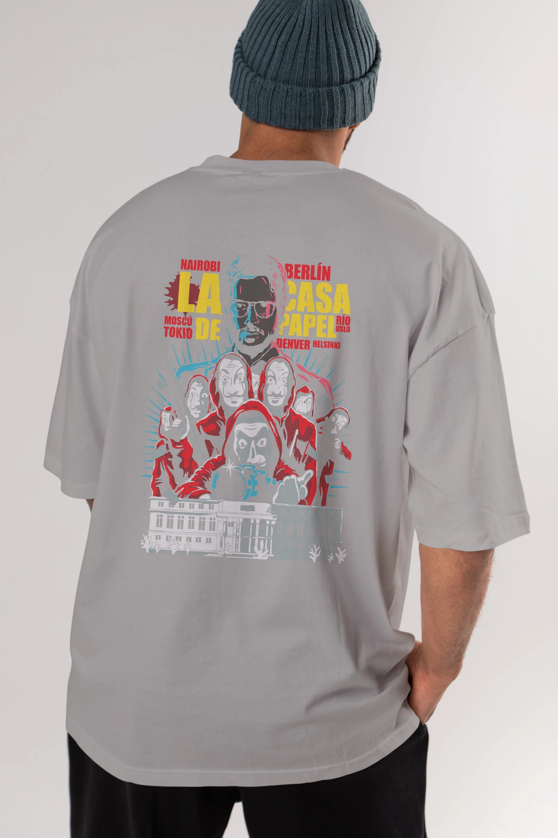 La Casa De Papel (6) Arka Baskılı Oversize t-shirt Erkek Kadın Unisex %100 Pamuk Bisiklet Yaka tişort
