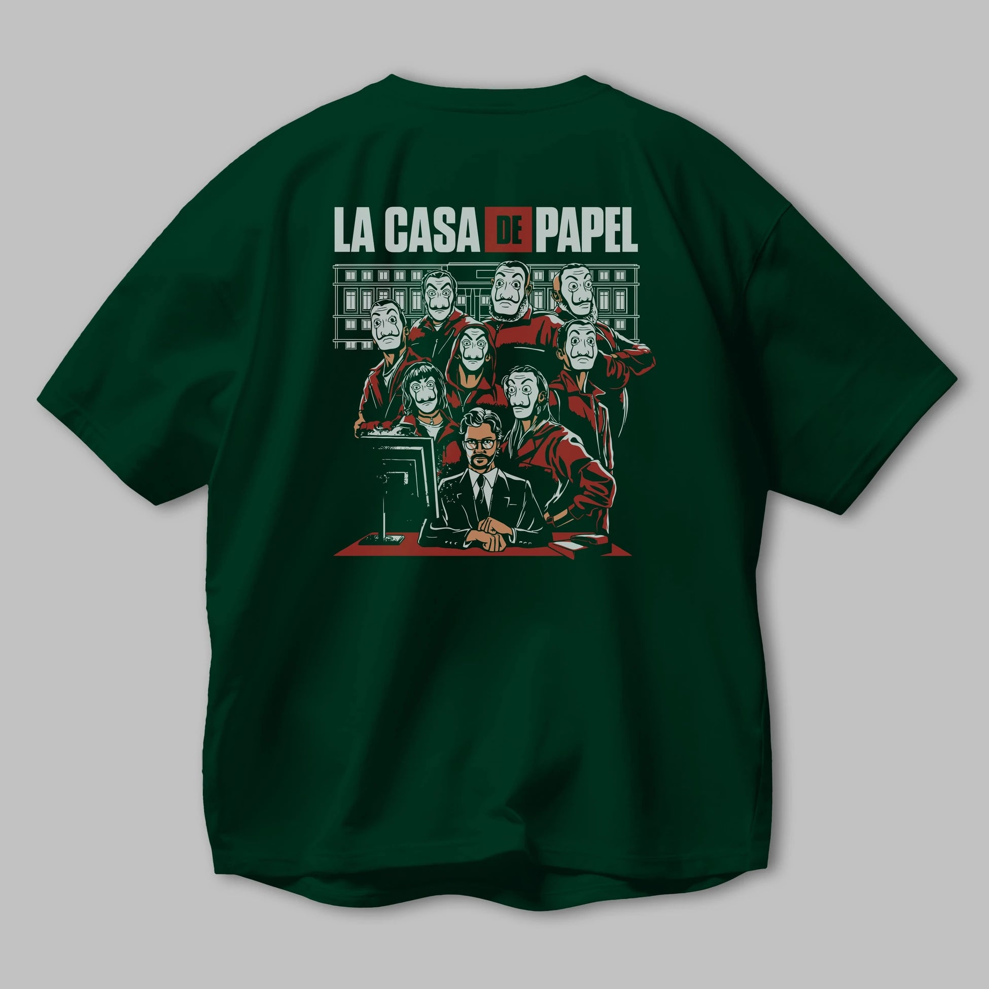 La Casa De Papel (5) Arka Baskılı Oversize t-shirt Erkek Kadın Unisex %100 Pamuk Bisiklet Yaka tişort