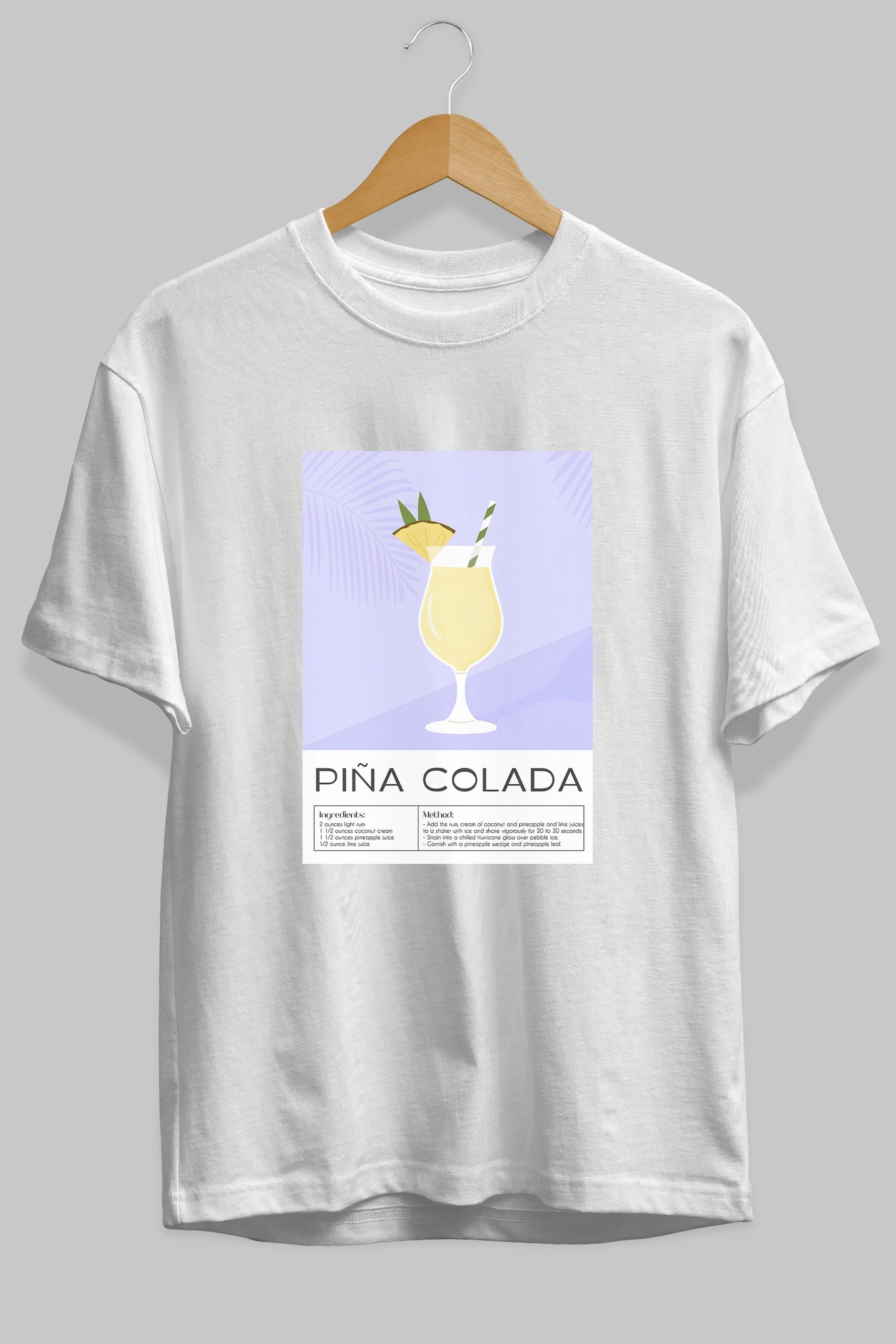 PIna Colada 6 Ön Baskılı Oversize t-shirt Erkek Kadın Unisex %100 Pamuk Bisiklet Yaka tişort