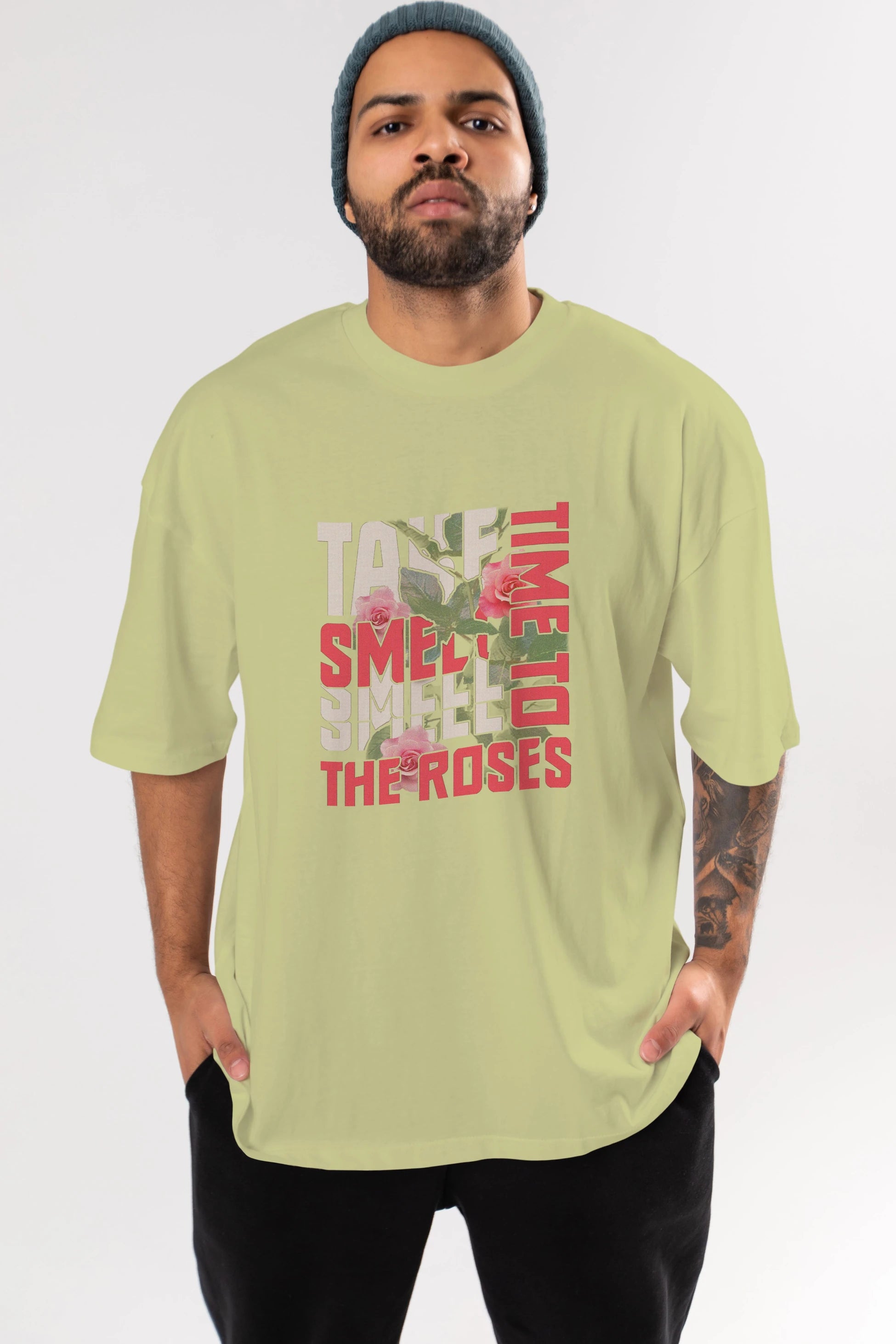 Take time to smell the roses Ön Baskılı Oversize t-shirt Erkek Kadın Unisex