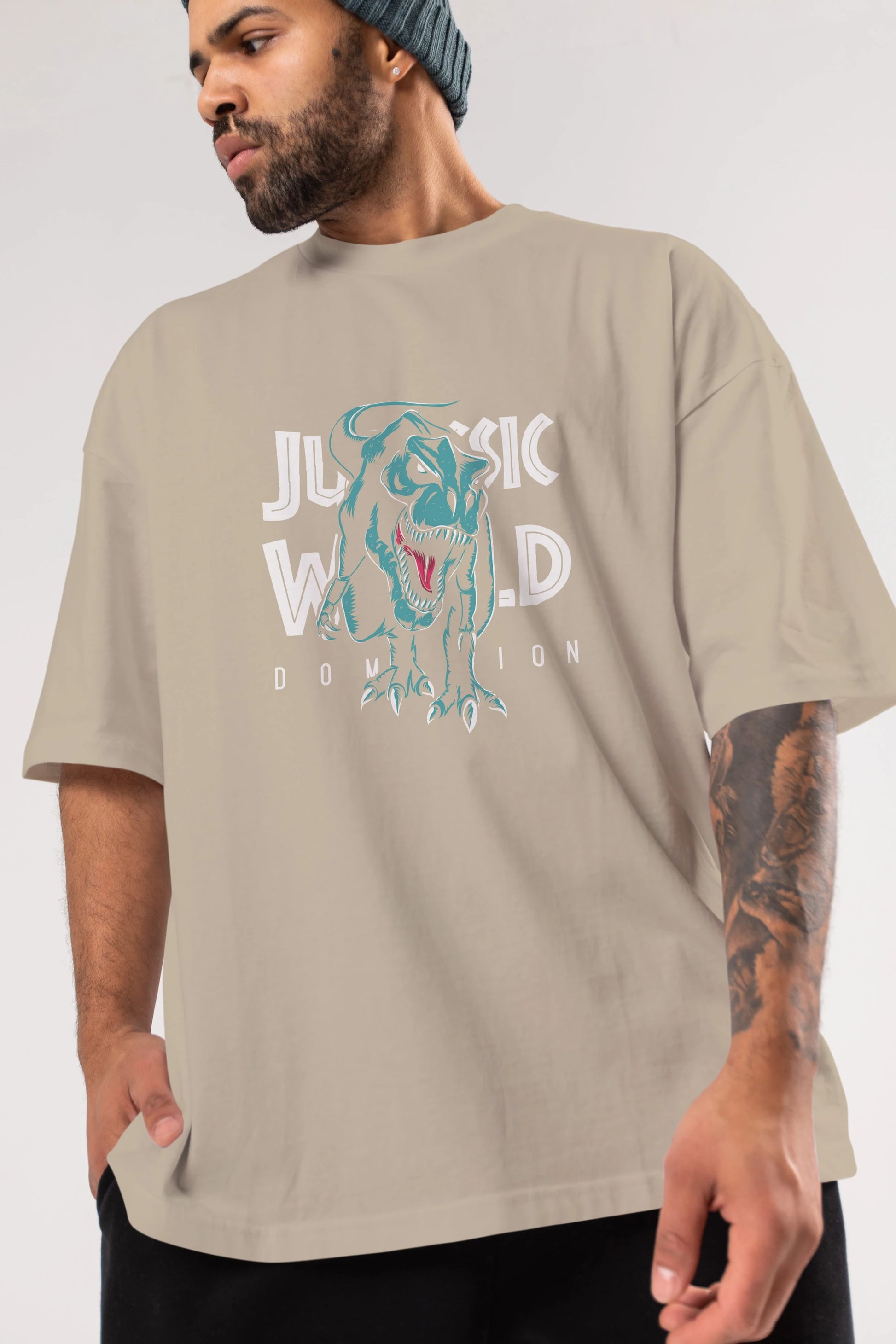 Jurassic Park (1) Ön Baskılı Oversize t-shirt Erkek Kadın Unisex %100 Pamuk Bisiklet Yaka tişort