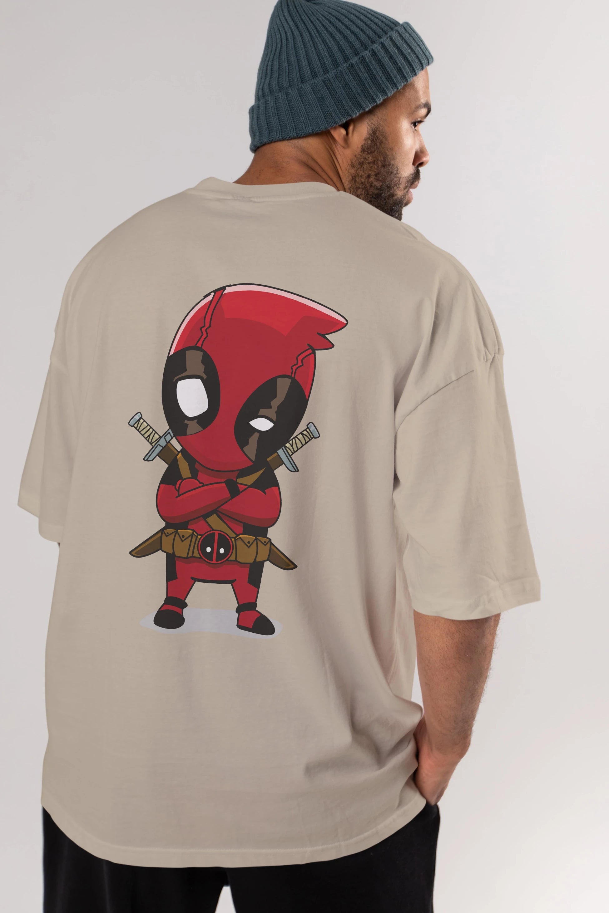 Deadpool (19) Arka Baskılı Oversize t-shirt Erkek Kadın Unisex %100 Pamuk Bisiklet Yaka tişort