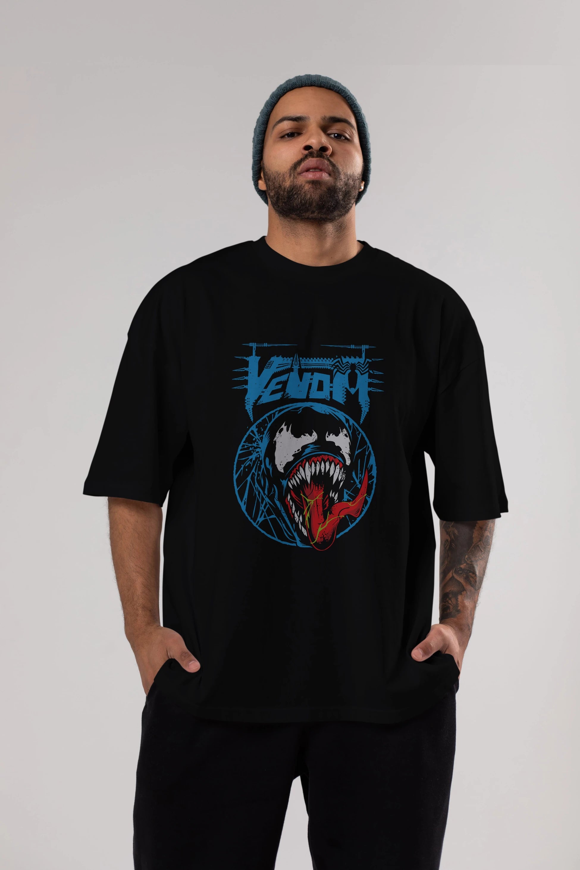 Venom (23) Ön Baskılı Oversize t-shirt Erkek Kadın Unisex %100 Pamuk Bisiklet Yaka tişort