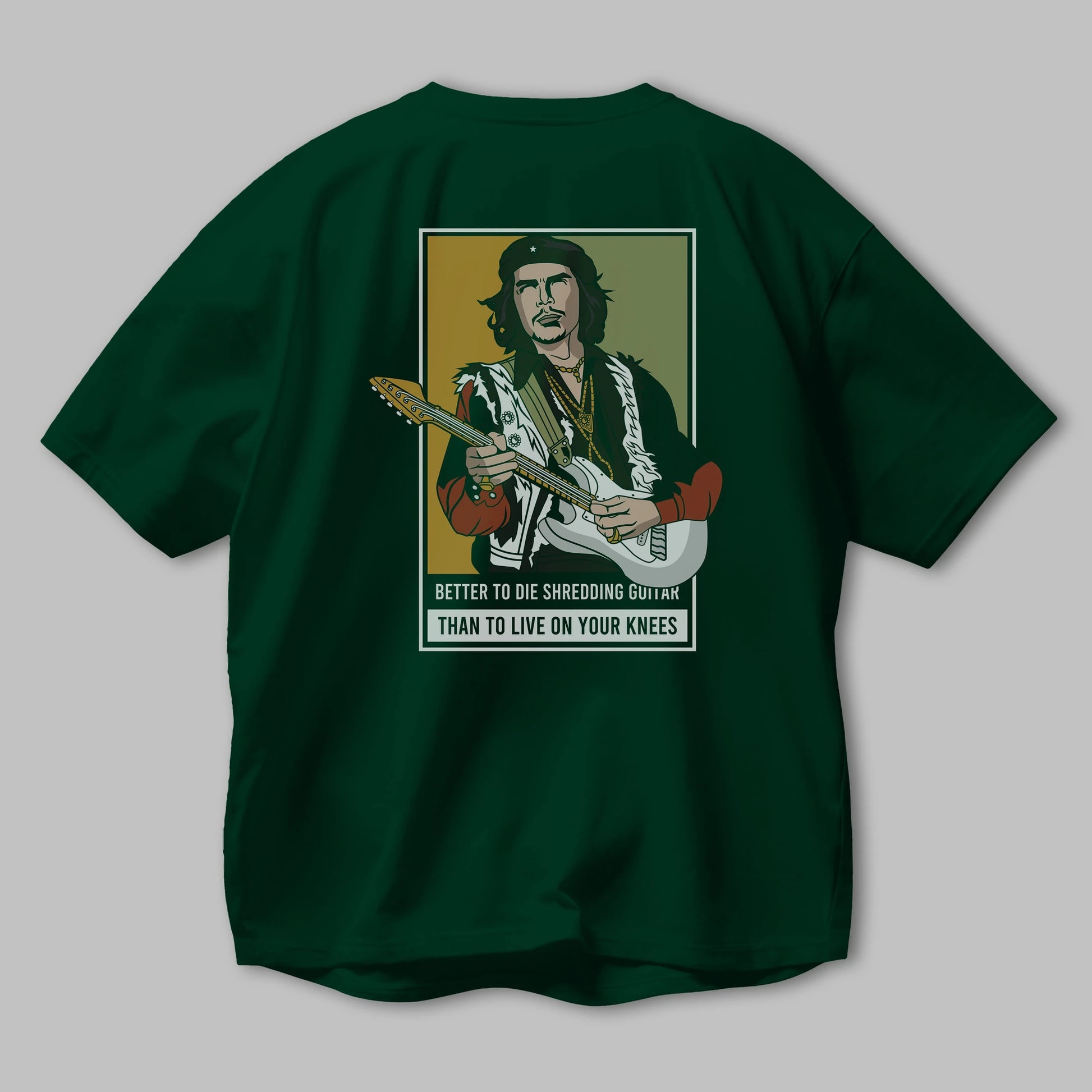 Che Guevara Hendrix Arka Baskılı Oversize t-shirt Erkek Kadın Unisex %100 Pamuk tişort
