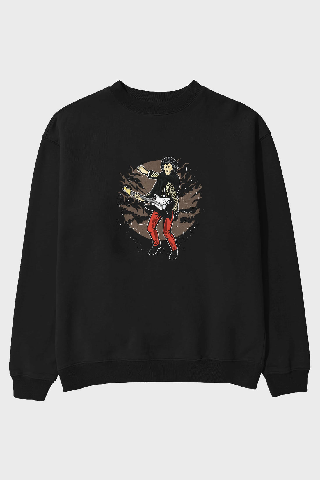 JIMMY HENDRIX Ön Baskılı Oversize Sweatshirt Erkek Kadın Unisex