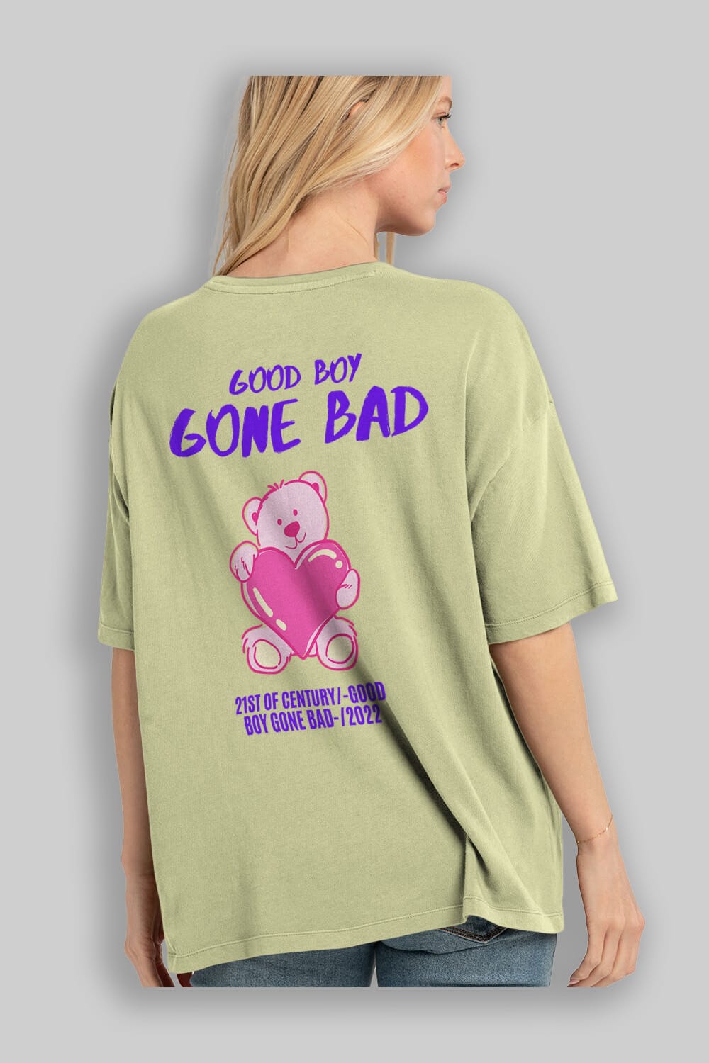 Good Boy Gona Bad Arka Baskılı Oversize t-shirt Erkek Kadın Unisex