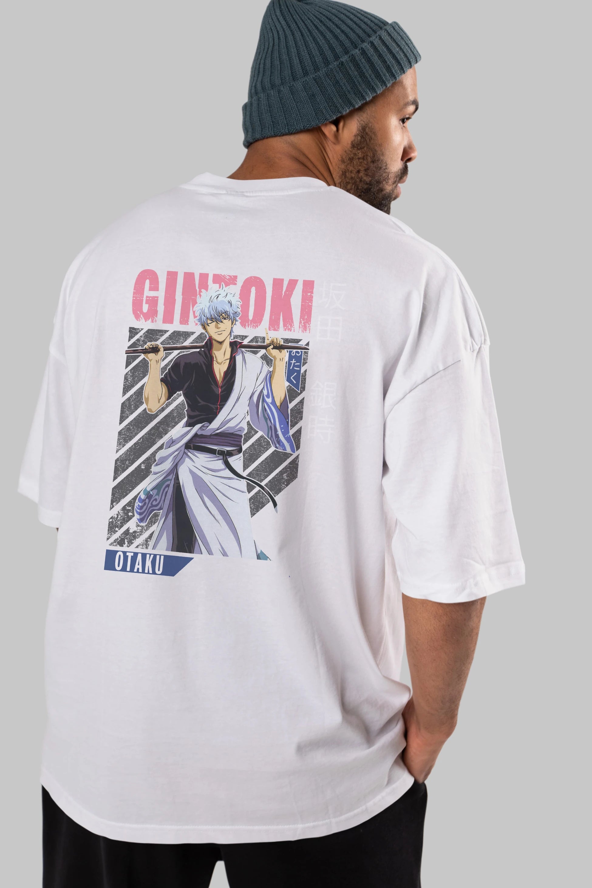 Gintoki Sakata GINTAMA 3 Anime Arka Baskılı Oversize t-shirt Erkek Kadın Unisex
