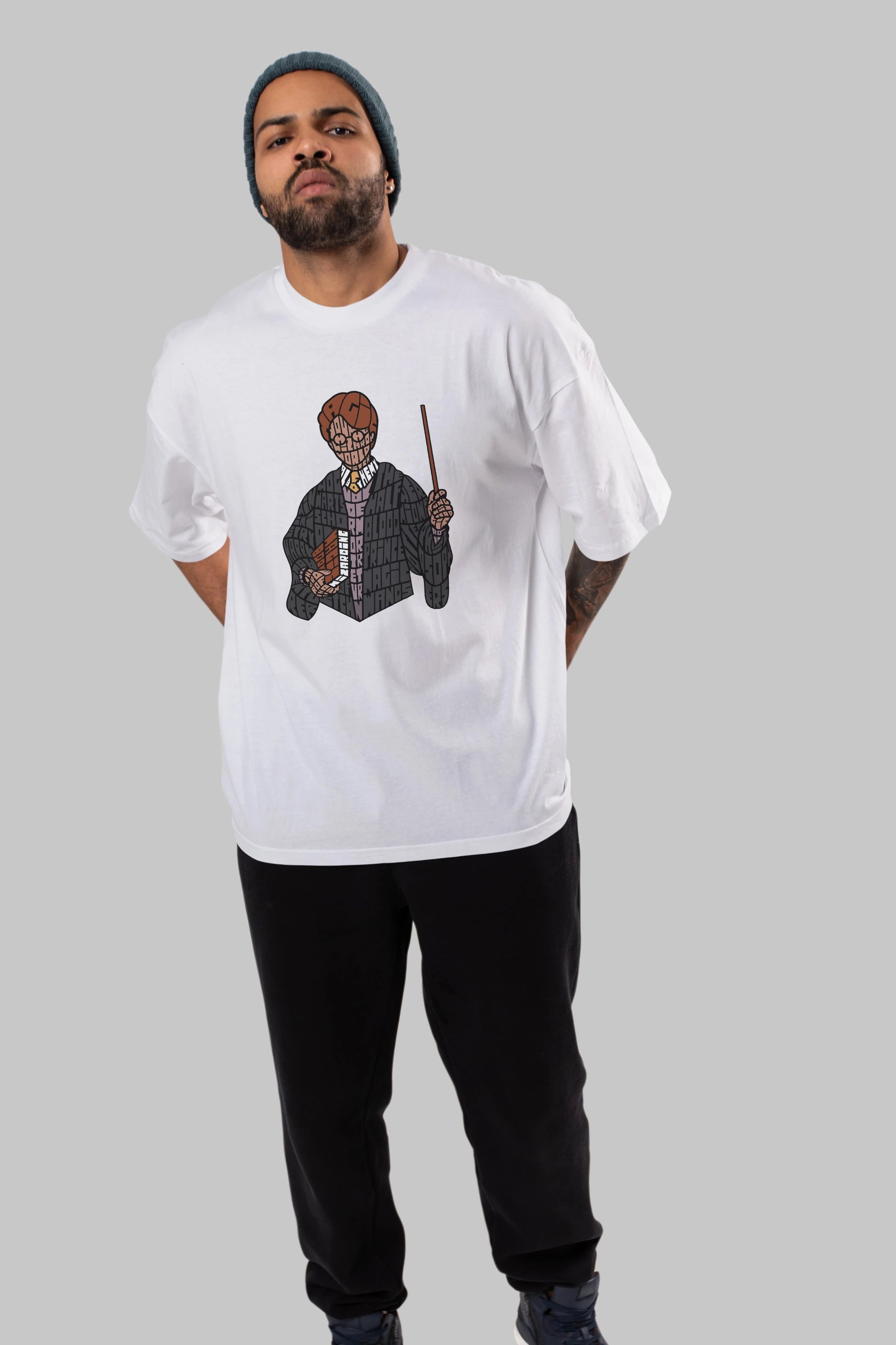 Harry Ön Baskılı Oversize t-shirt %100 pamuk Erkek Kadın Unisex