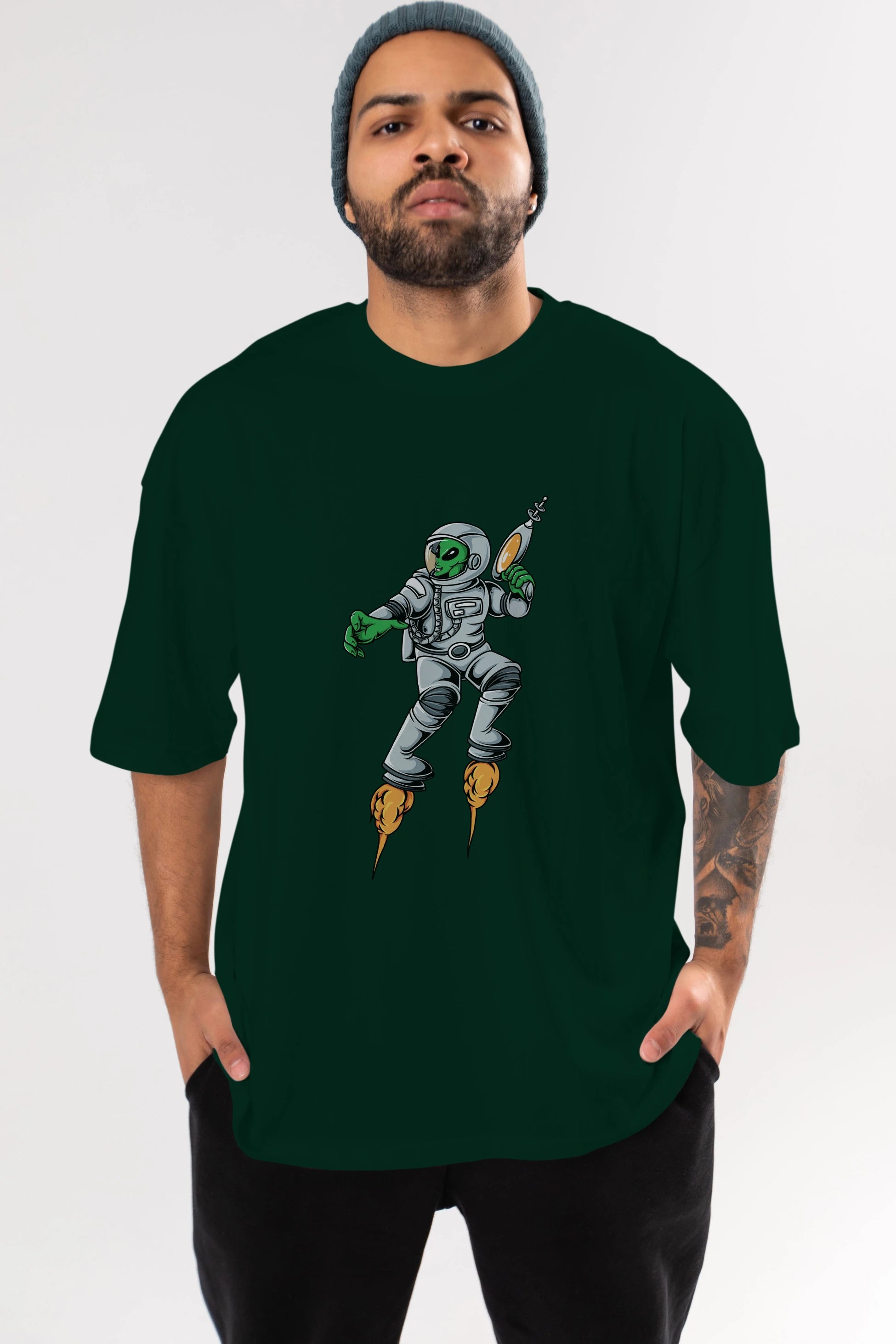 Alien Wars Ön Baskılı Oversize t-shirt Erkek Kadın Unisex