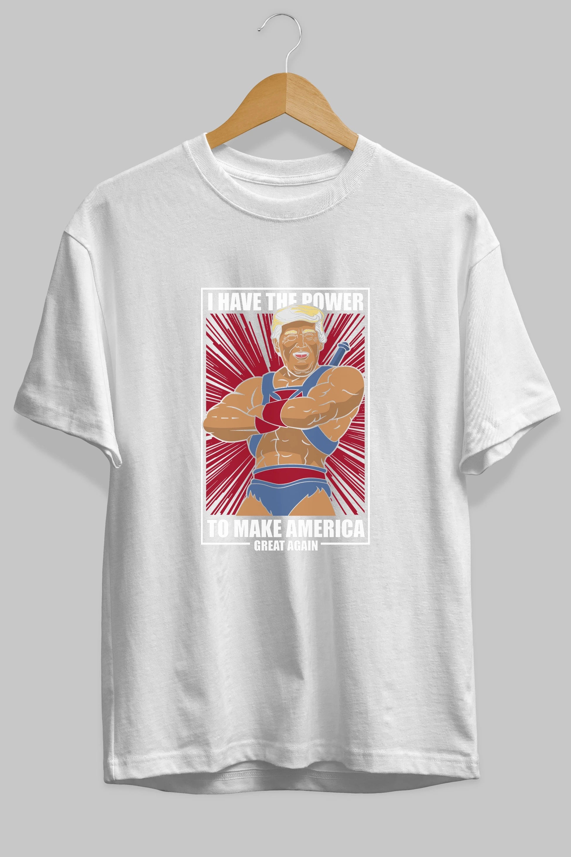 Trump Heman Ön Baskılı Oversize t-shirt Erkek Kadın Unisex %100 Pamuk tişort