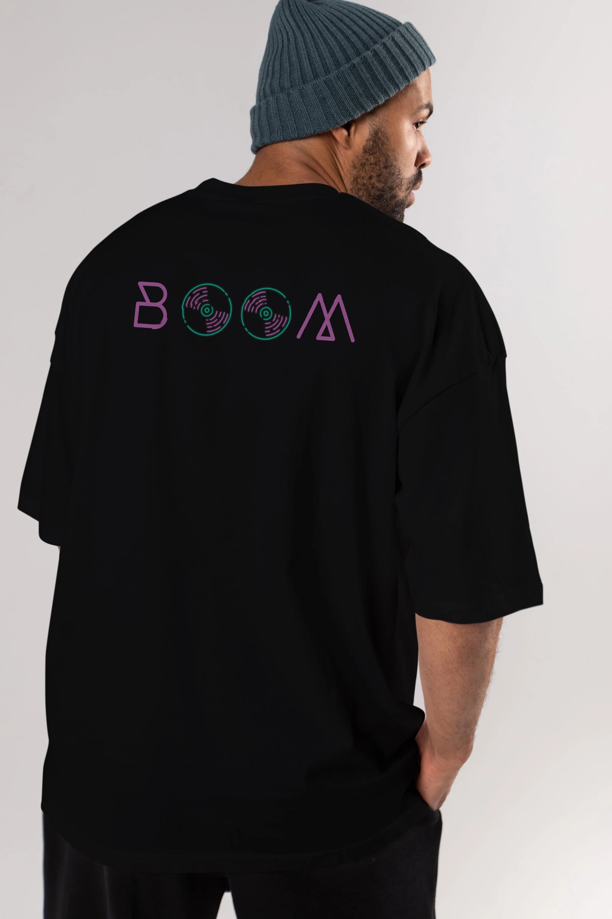 Boom 2 Arka Baskılı Oversize t-shirt Erkek Kadın Unisex