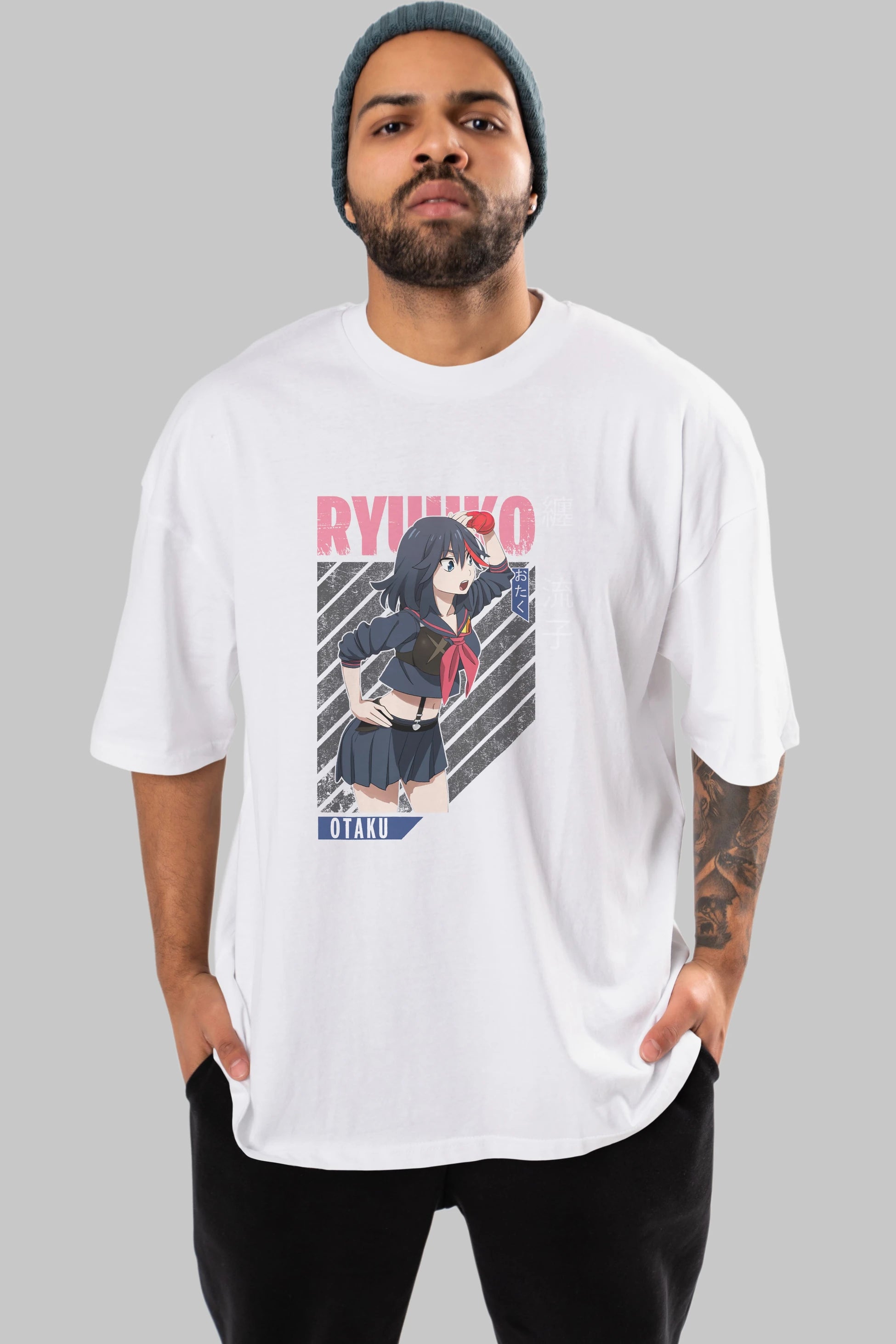 Ryuuko Matoi 6 Anime Ön Baskılı Oversize t-shirt %100 pamuk Erkek Kadın Unisex