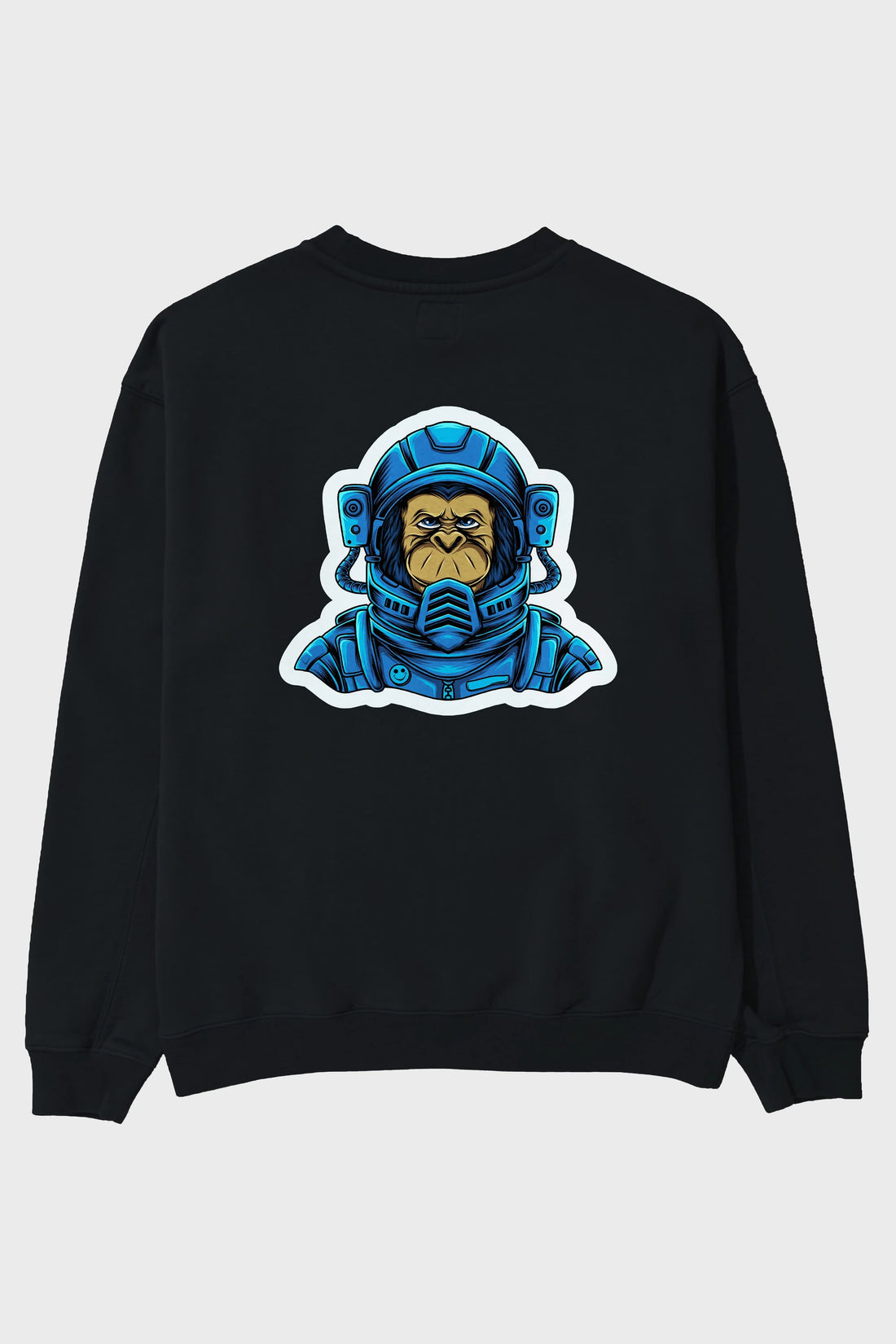 Astromonkey Sticker Arka Baskılı Oversize Sweatshirt Erkek Kadın Unisex