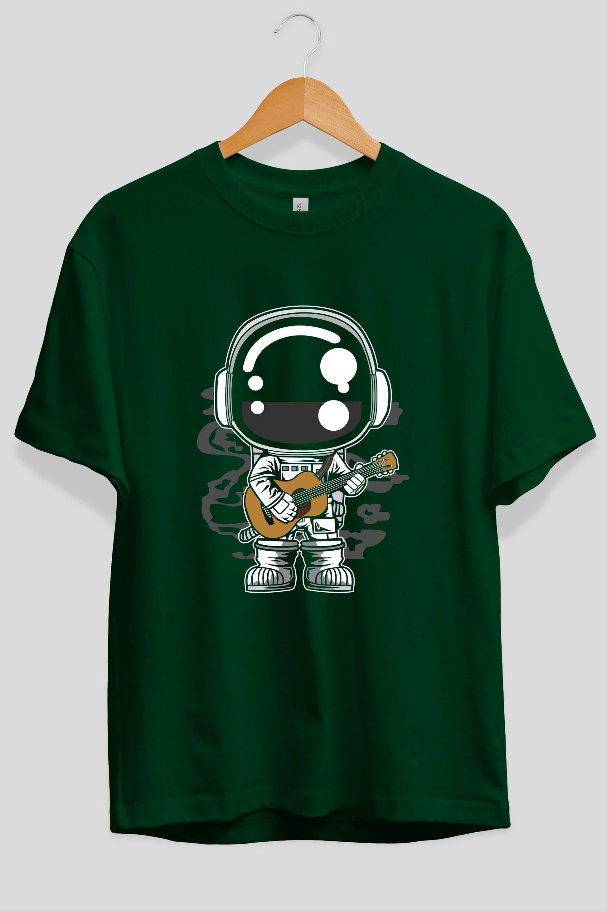 Astronaut Acoustic Guitar Ön Baskılı Oversize t-shirt Erkek Kadın Unisex