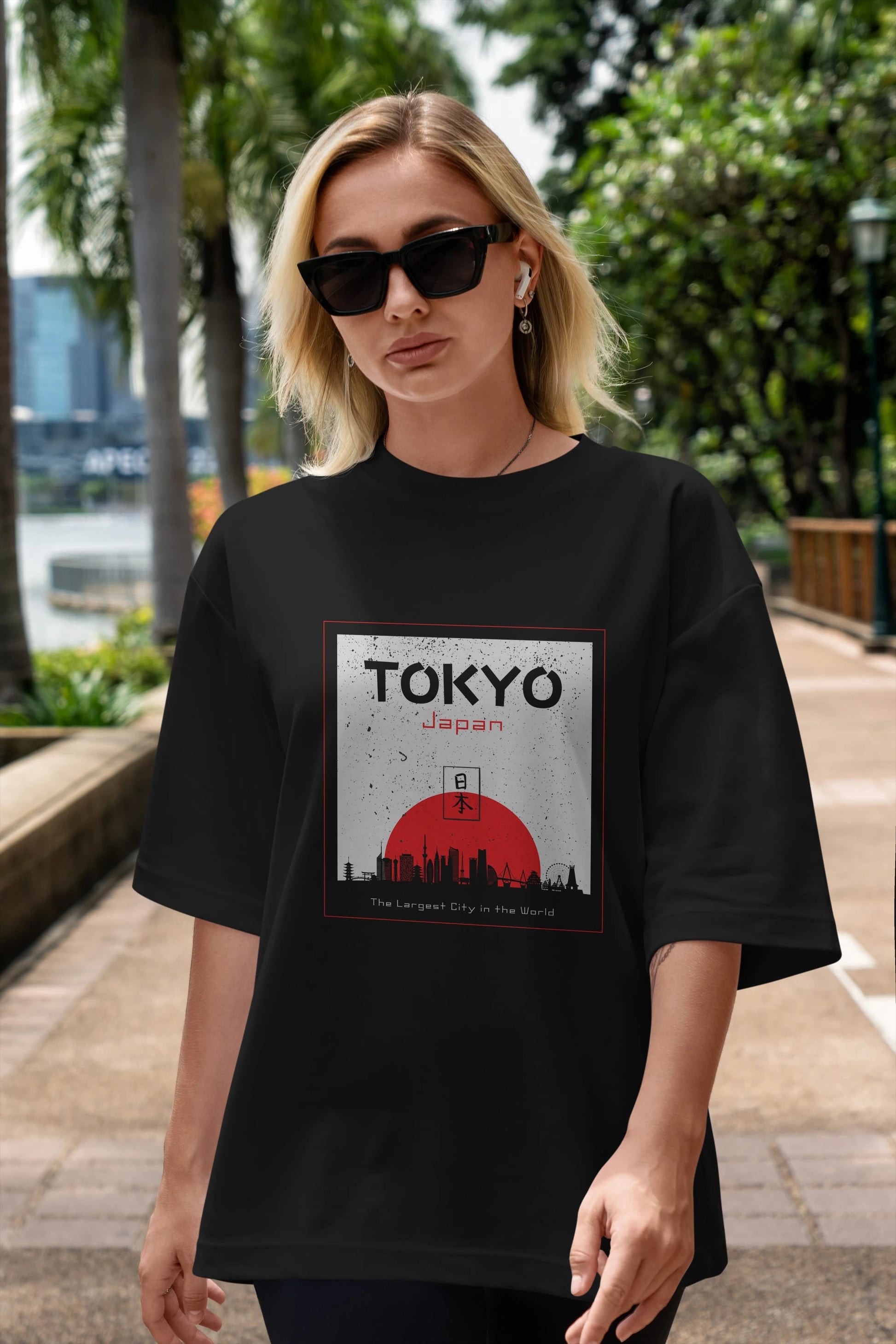 Tokyo Japan Yazılı Ön Baskılı Oversize t-shirt Erkek Kadın Unisex