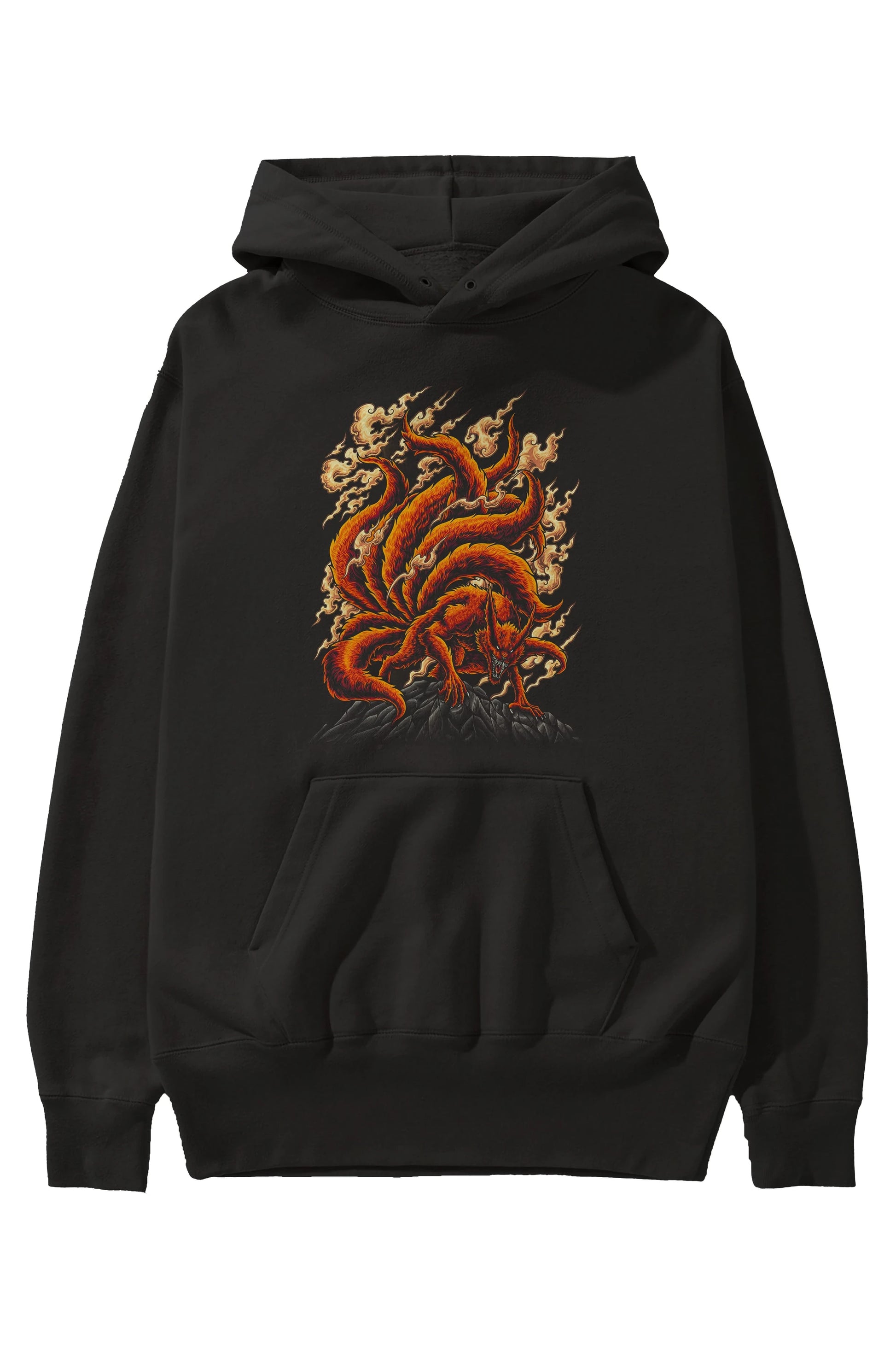 NARUTO KYUUBI Anime Ön Baskılı Hoodie Oversize Kapüşonlu Sweatshirt Erkek Kadın Unisex