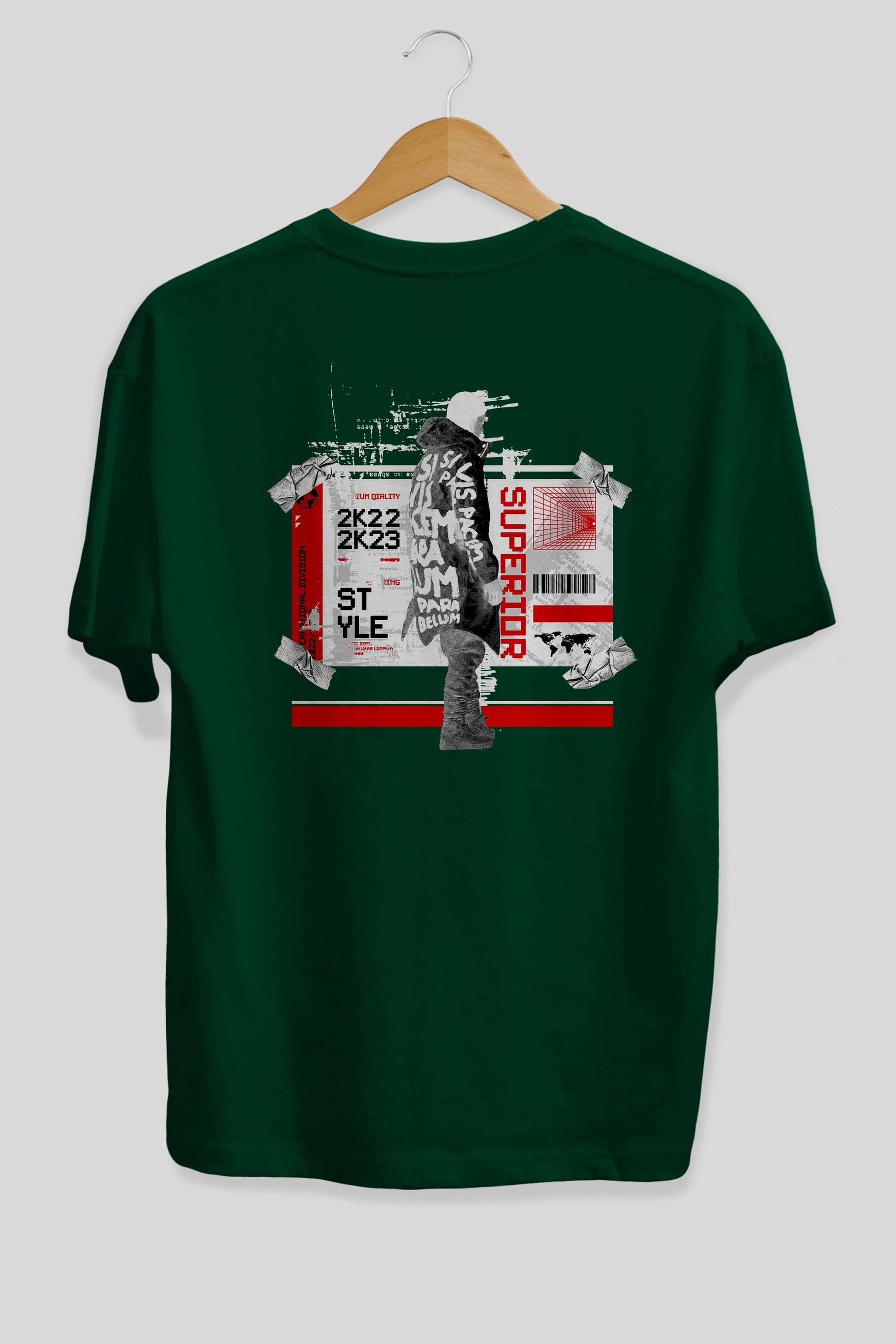 Superior Arka Baskılı Oversize t-shirt Erkek Kadın Unisex