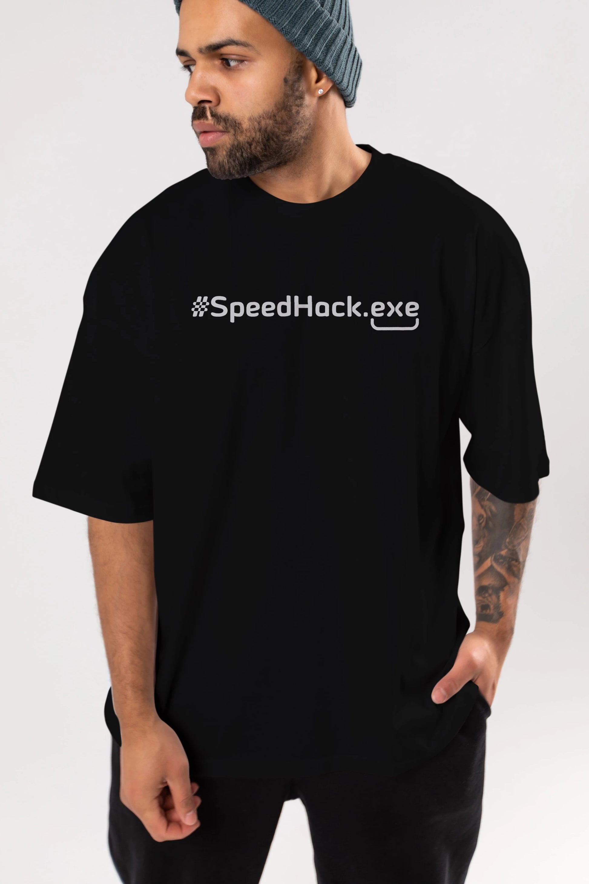 Speedhackexe Ön Baskılı Oversize t-shirt %100 pamuk Erkek Kadın Unisex