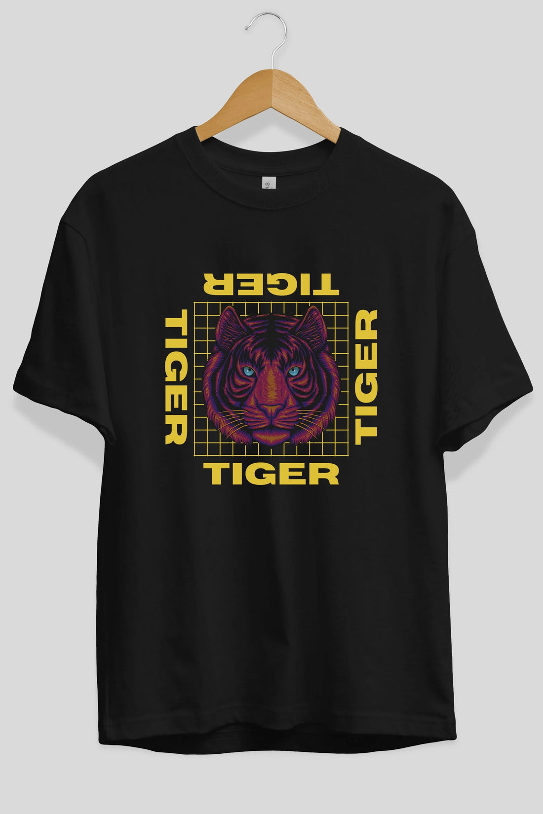Tiger Yazılı Streetwear Ön Baskılı Oversize t-shirt Erkek Kadın Unisex