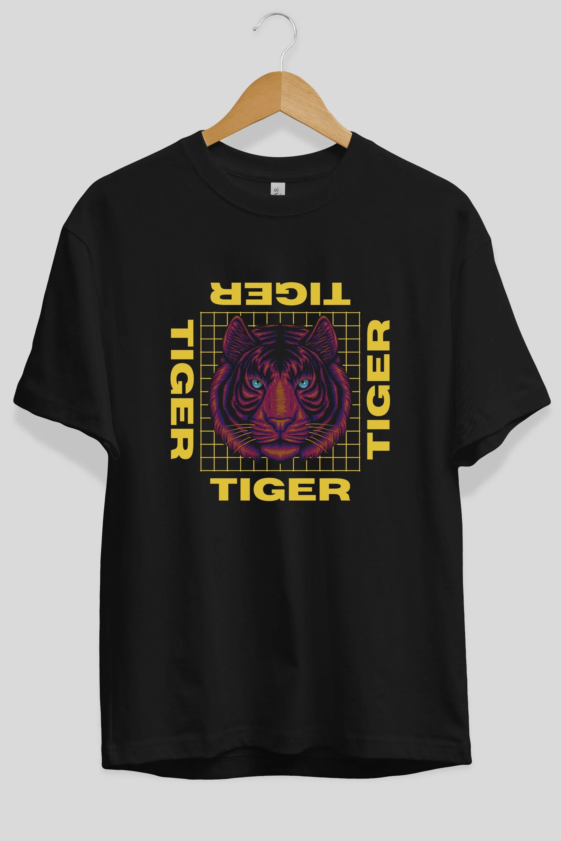 Tiger Yazılı Streetwear Ön Baskılı Oversize t-shirt Erkek Kadın Unisex