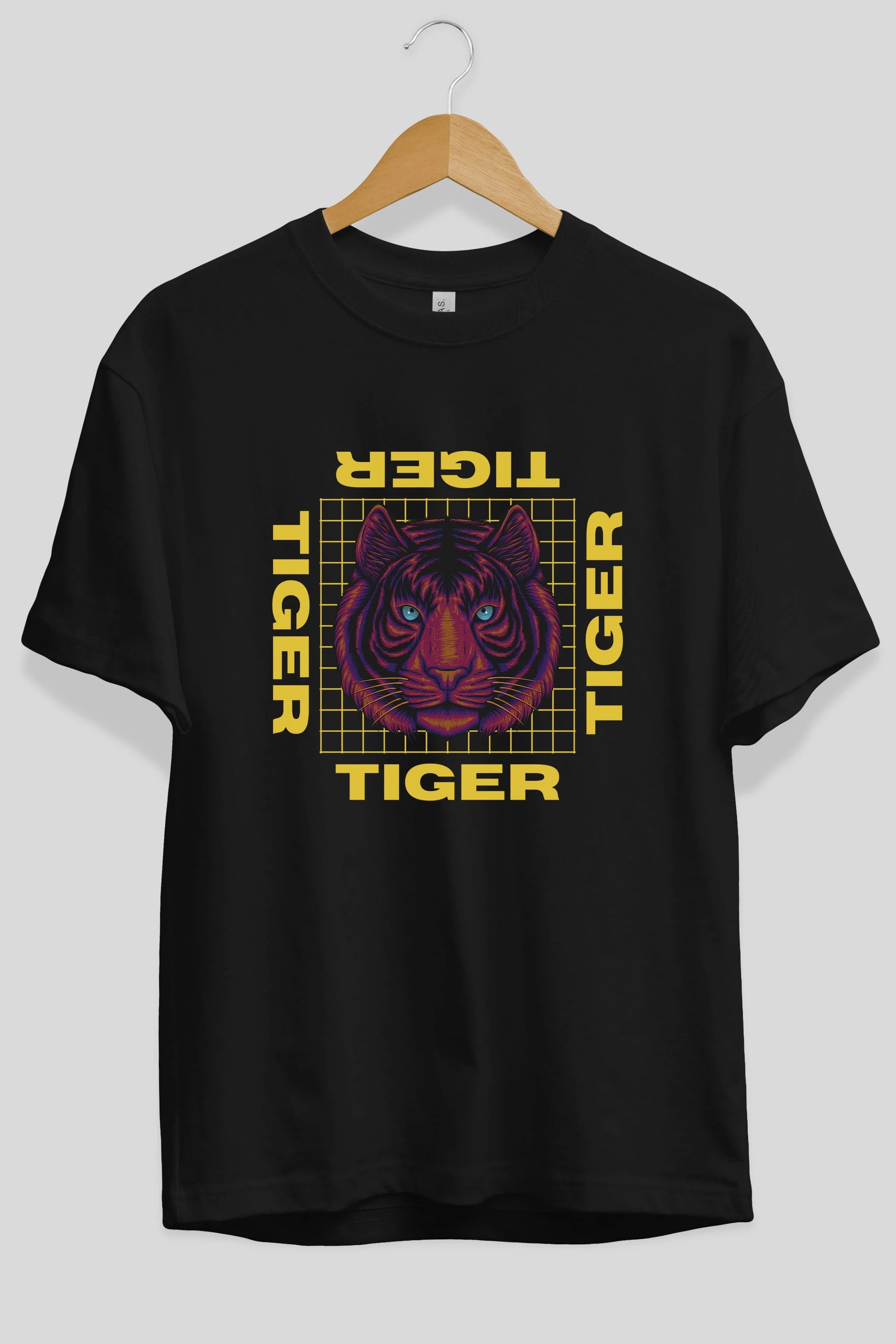 Tiger Yazılı Streetwear Ön Baskılı Oversize t-shirt Erkek Kadın Unisex