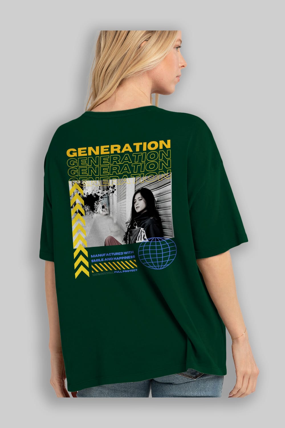 Generation Yazılı Arka Baskılı Oversize t-shirt Erkek Kadın Unisex