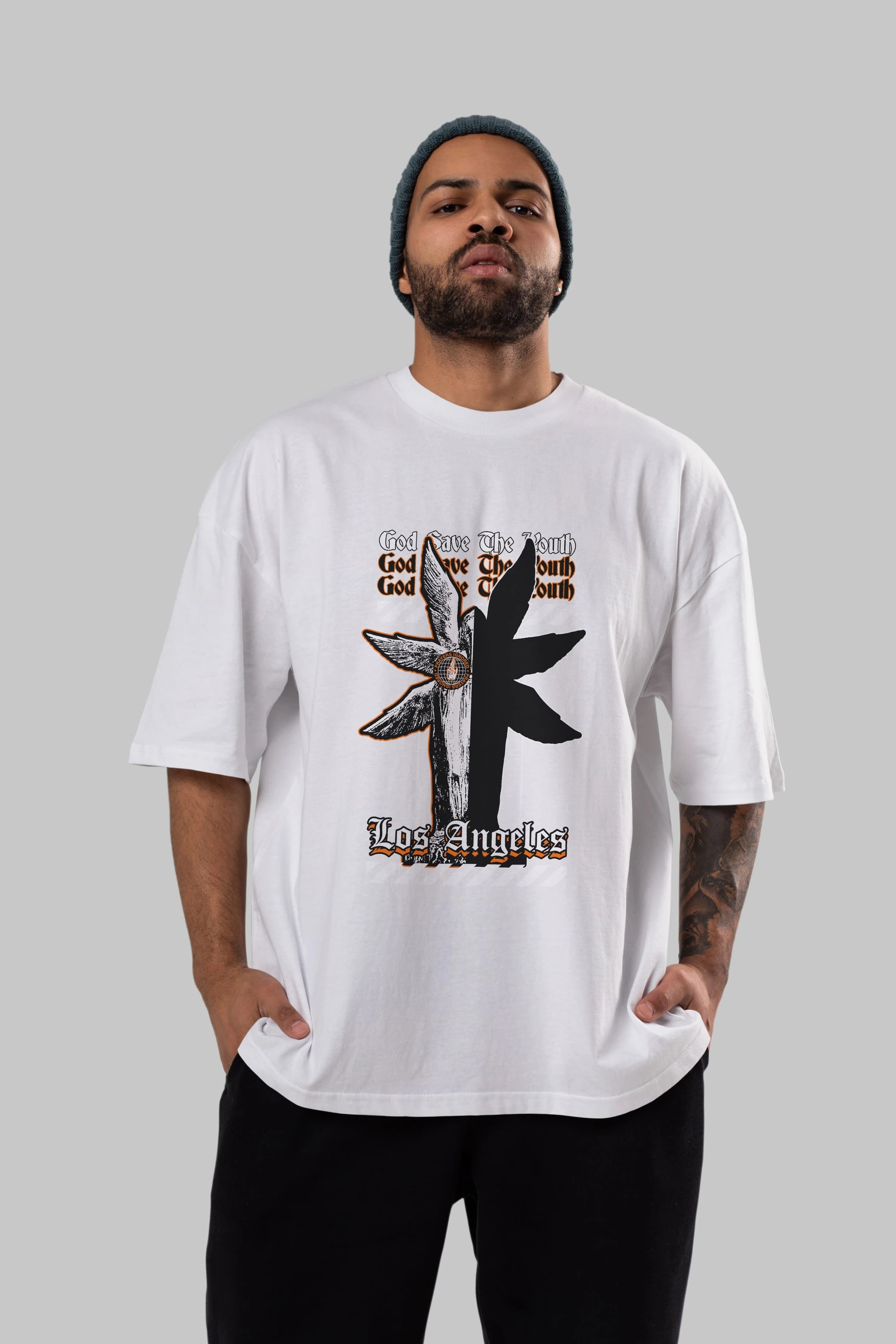 God Save The Youth Ön Baskılı Oversize t-shirt Erkek Kadın Unisex