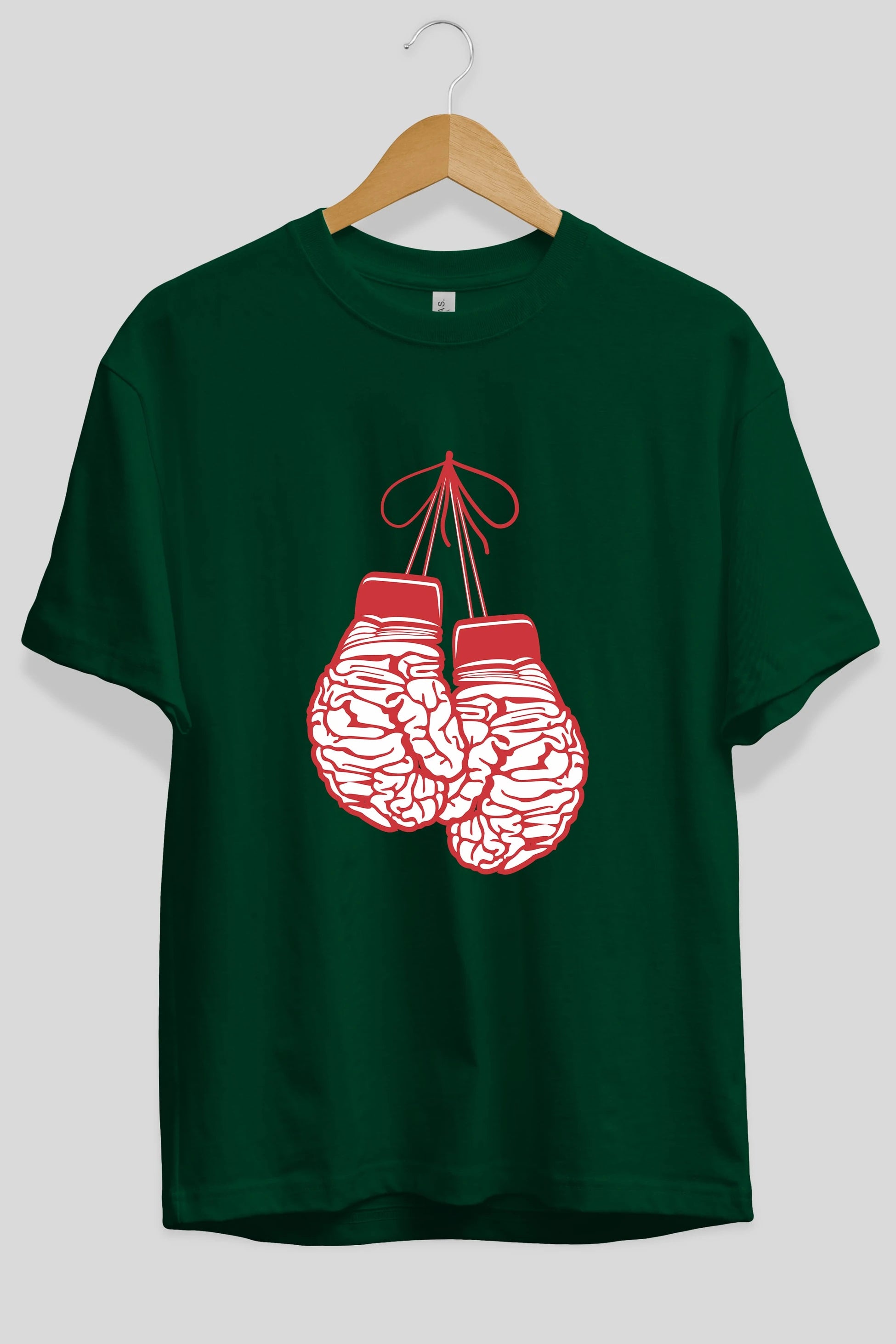 Brain Gloves Ön Baskılı Oversize t-shirt %100 pamuk Erkek Kadın Unisex