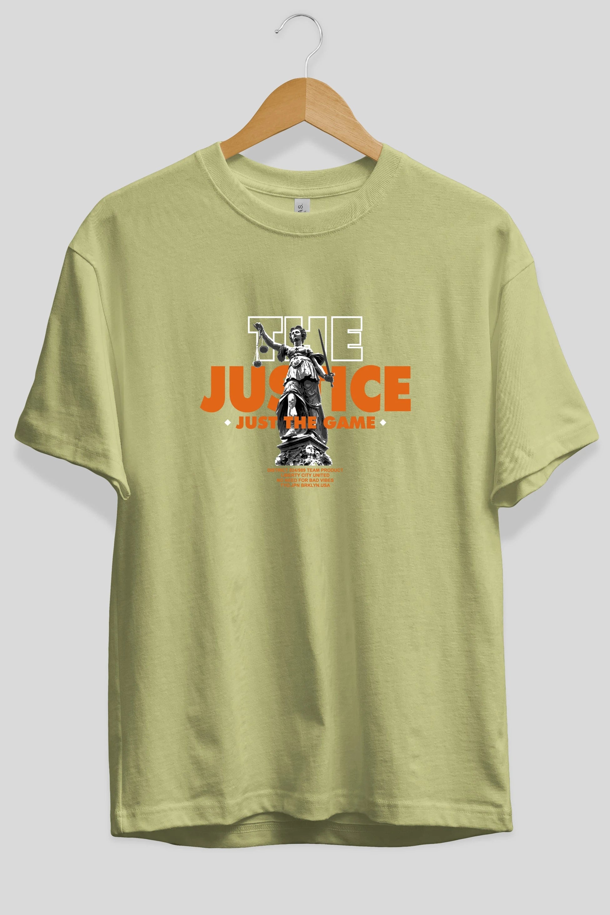 The Justice Ön Baskılı Oversize t-shirt Erkek Kadın Unisex