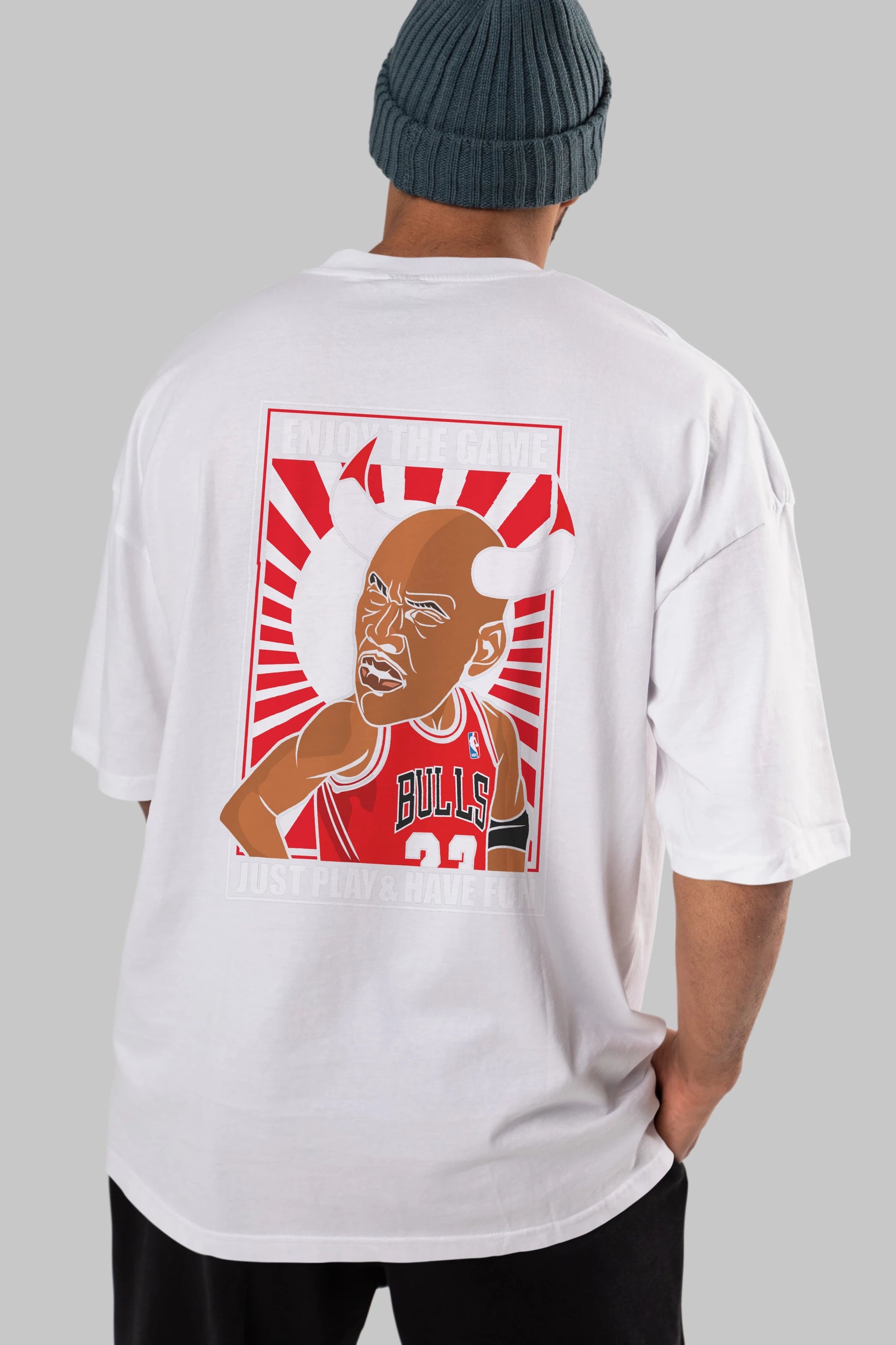 Michael Jordan Arka Baskılı Oversize t-shirt Erkek Kadın Unisex %100 Pamuk tişort