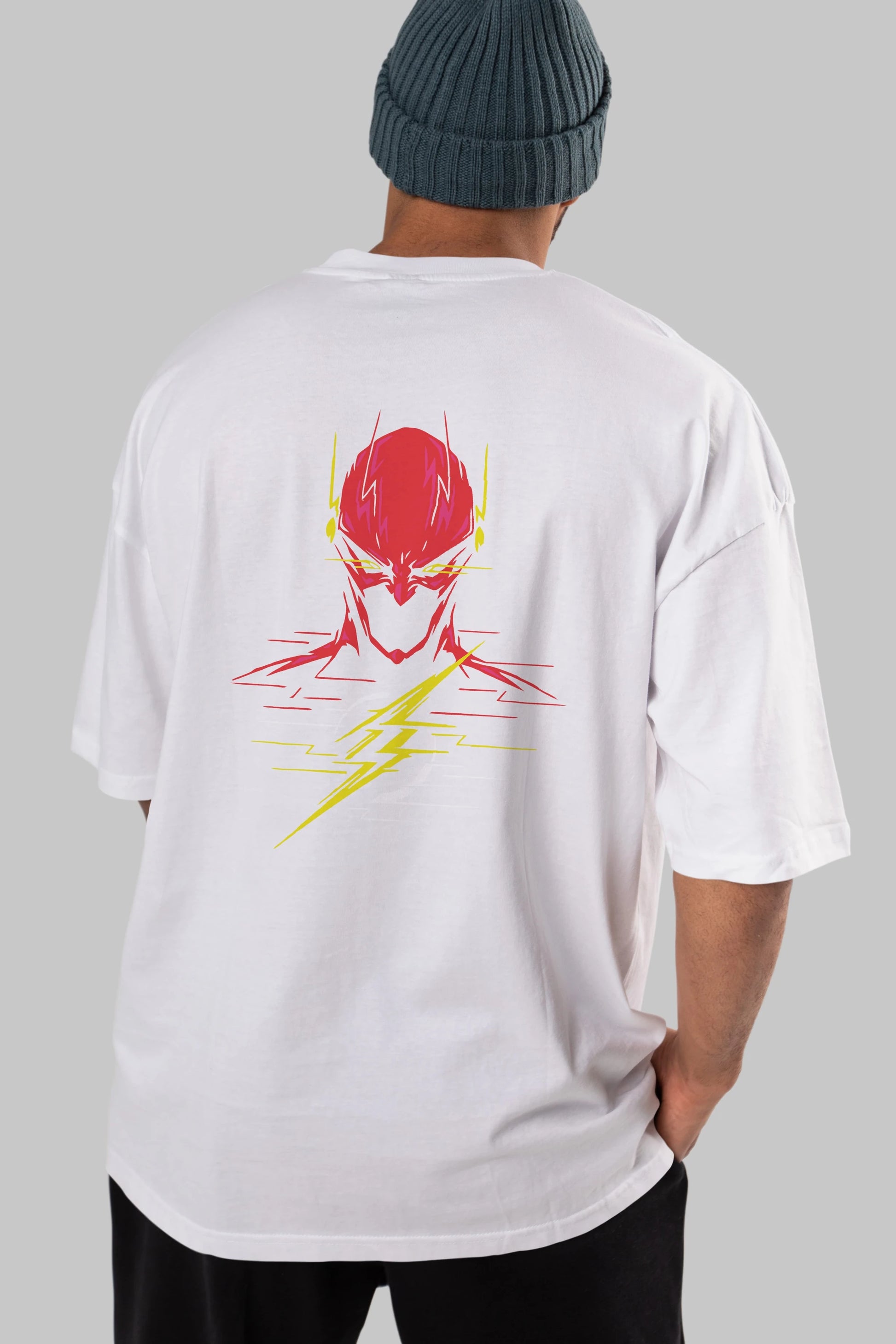 Flash Avengers (2) Arka Baskılı Oversize t-shirt Erkek Kadın Unisex %100 Pamuk Bisiklet Yaka tişort