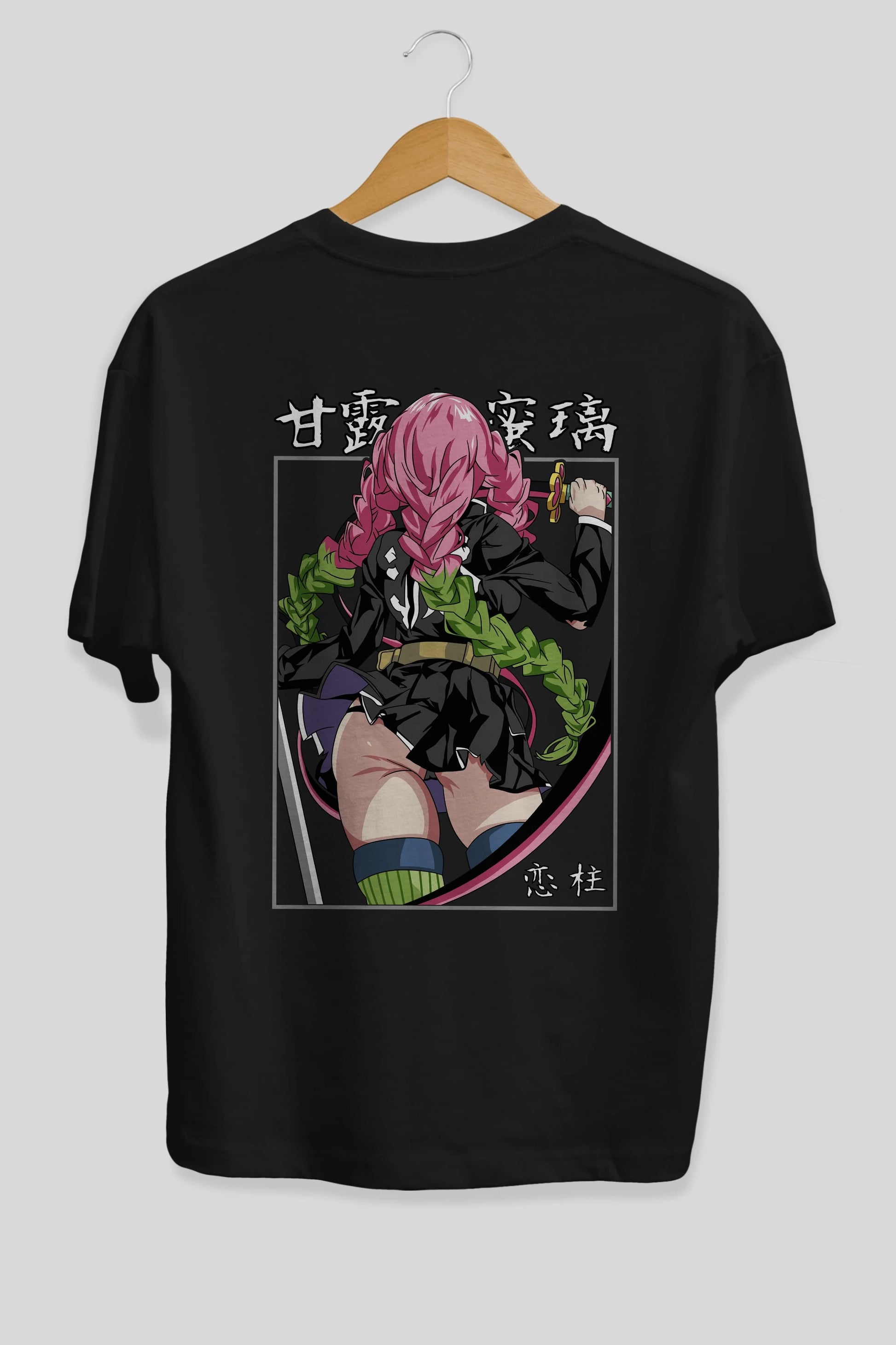 Mitsuri DEMONSLAYER Anime Arka Baskılı Oversize t-shirt Erkek Kadın Unisex