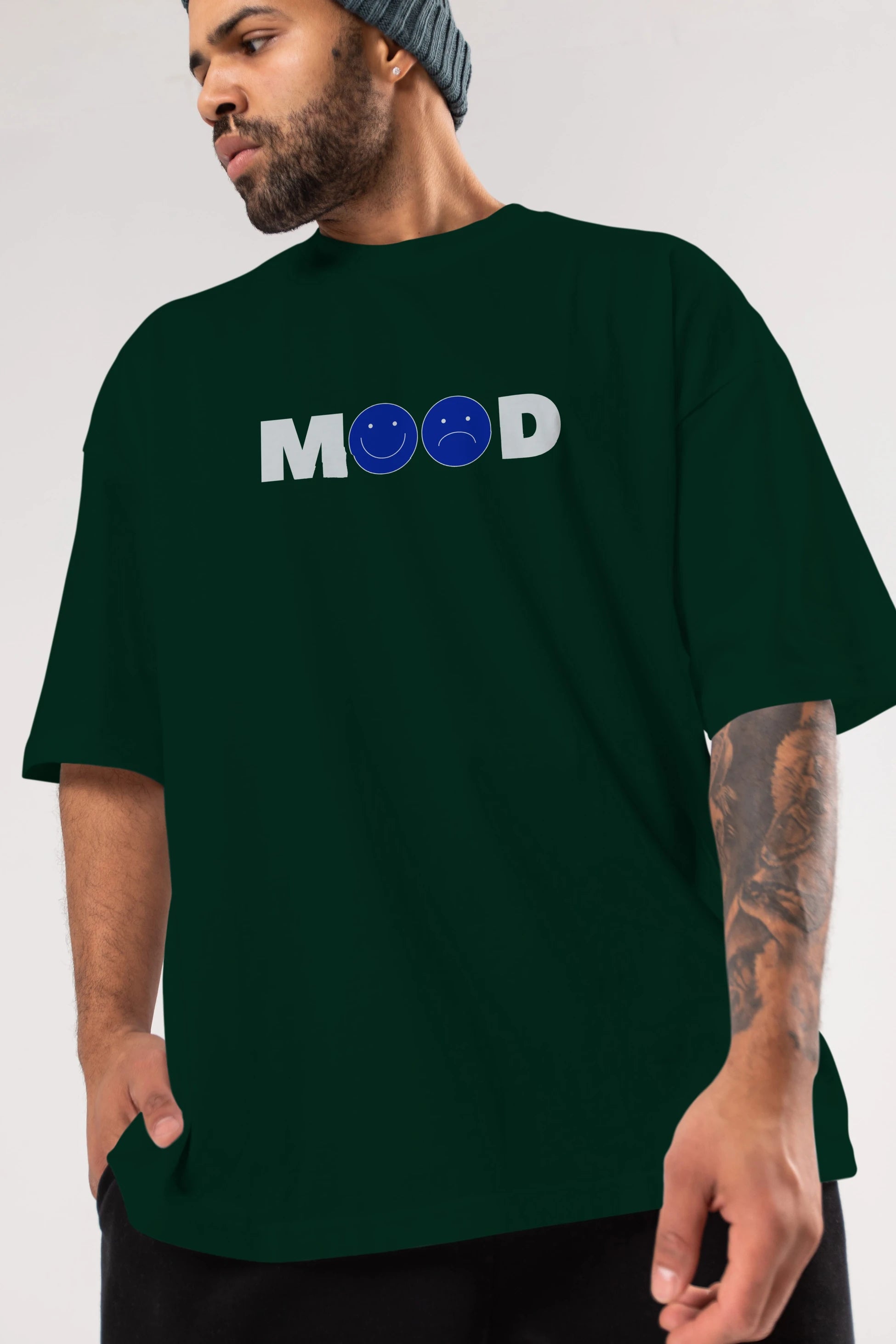 Mood Ön Baskılı Oversize t-shirt Erkek Kadın Unisex